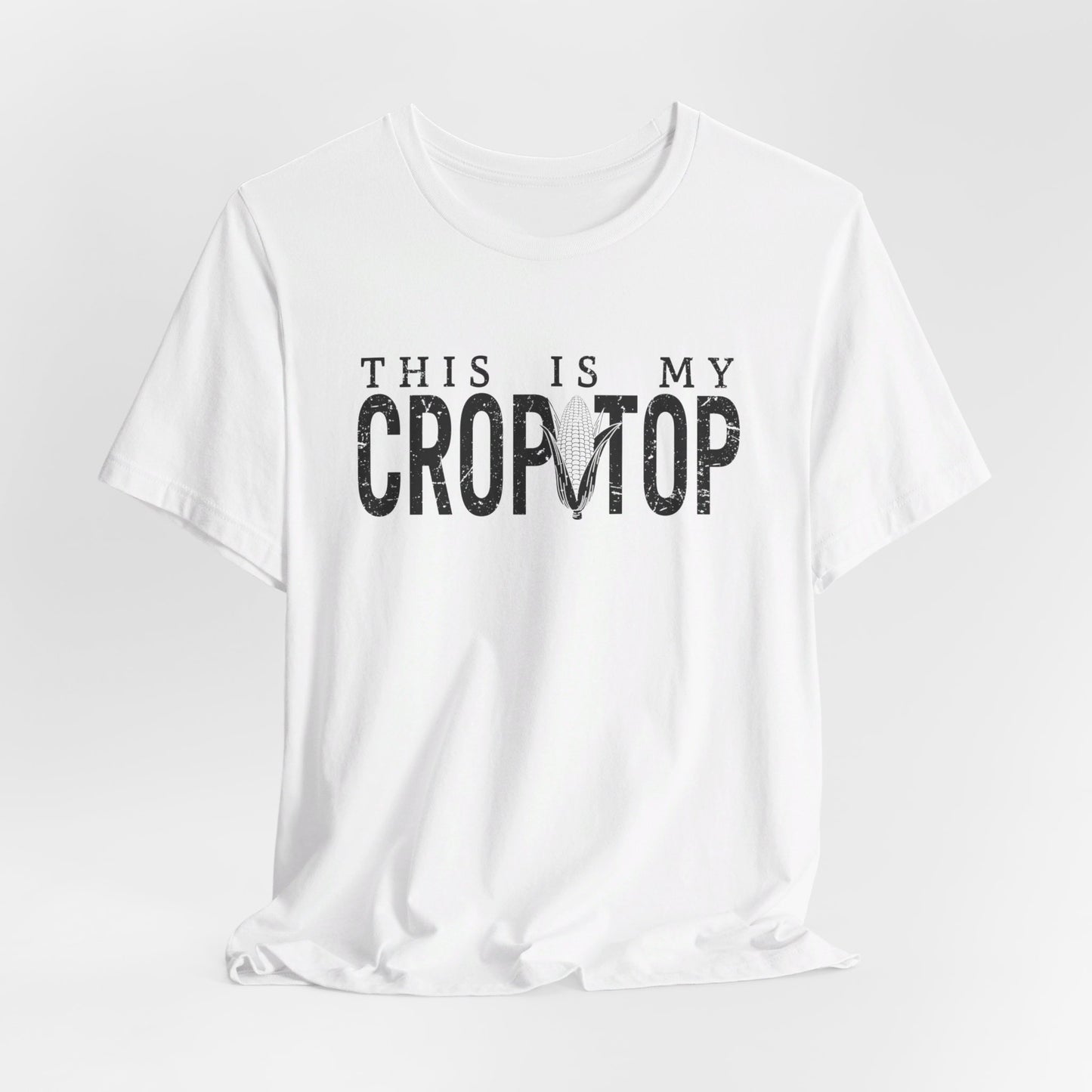 Corn Crop: Bella Canvas T-shirt with Corn Head and Slogan