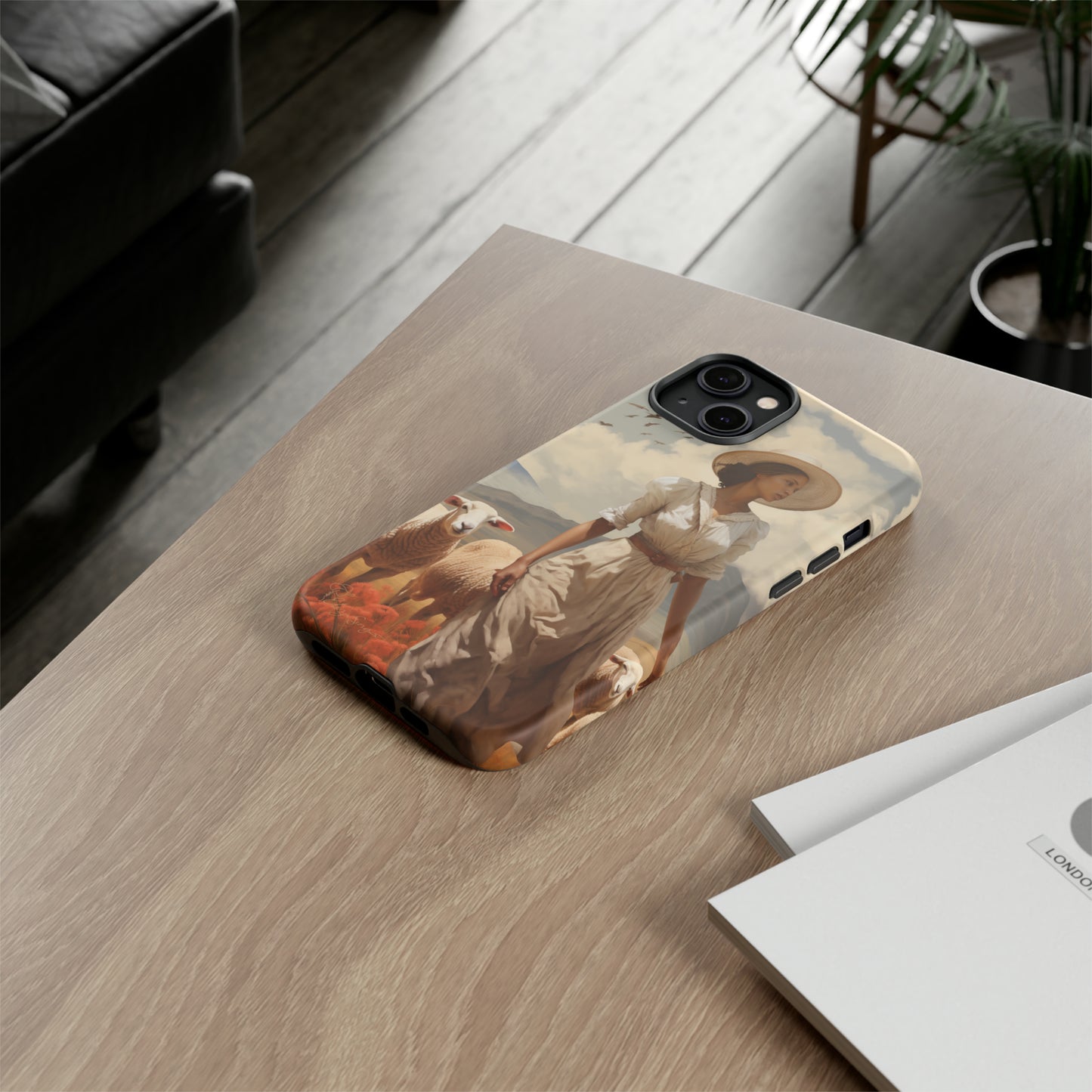 Misty Prairie Wanderer: Elevate your Tough Western Cell Phone Case with a captivating twist. This edition offers a misty take on the vintage painted design, providing a unique and enchanting touch. Experience the allure of the unknown. #ElizaSinger #PhoneCase #VintageDesign