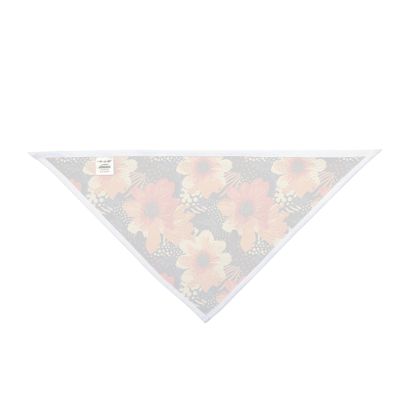Add a touch of vibrancy to your dog's ensemble with our Abstract Sunset Dog Bandana/Wild Rag. The abstract shades of orange flowers on a black background, with small texture details like polka dots, create a lively and artistic look. Crafted from soft-spun polyester, this wild rag ensures comfort and style. Make a bold statement on every adventure with this exclusive design, available only at Eliza Singer.