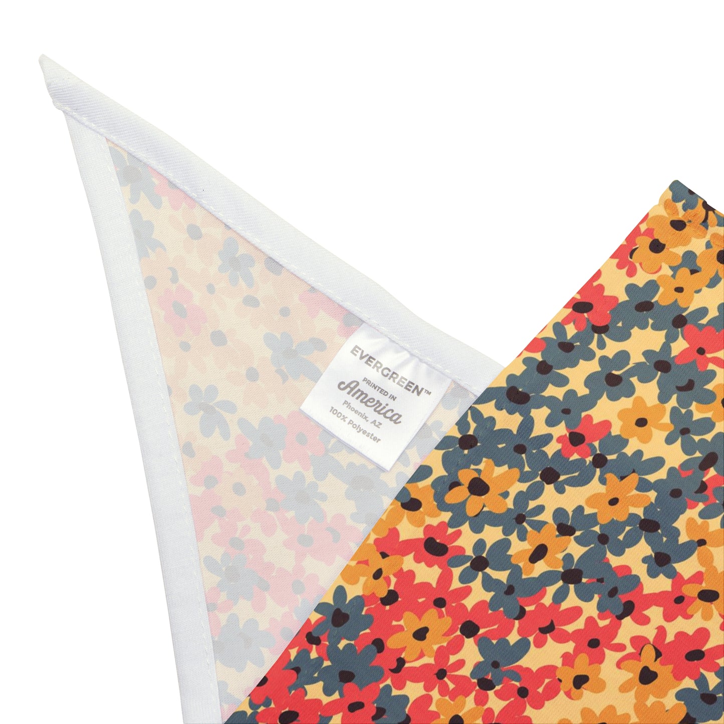 Add a touch of sunshine to your dog's wardrobe with our Sunshine Blooms Dog Bandana/Wild Rag. The ditsy flowers on a yellow background create a cheerful and vibrant look. Crafted from soft-spun polyester, this wild rag ensures comfort and style during every outdoor escapade. Make every day a bright and stylish adventure with this exclusive design, available only at Eliza Singer.