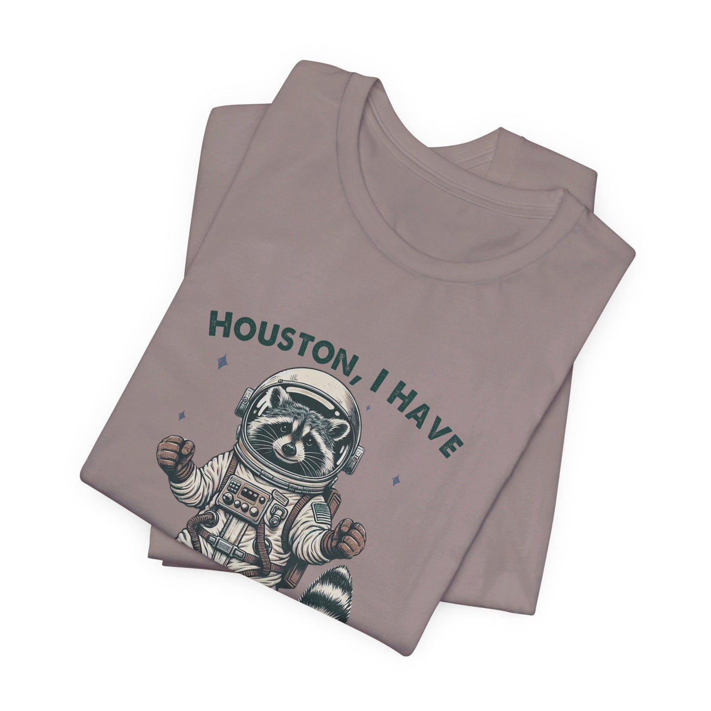 Houston Problems: Bella Canvas T-shirt with Raccoon Astronaut