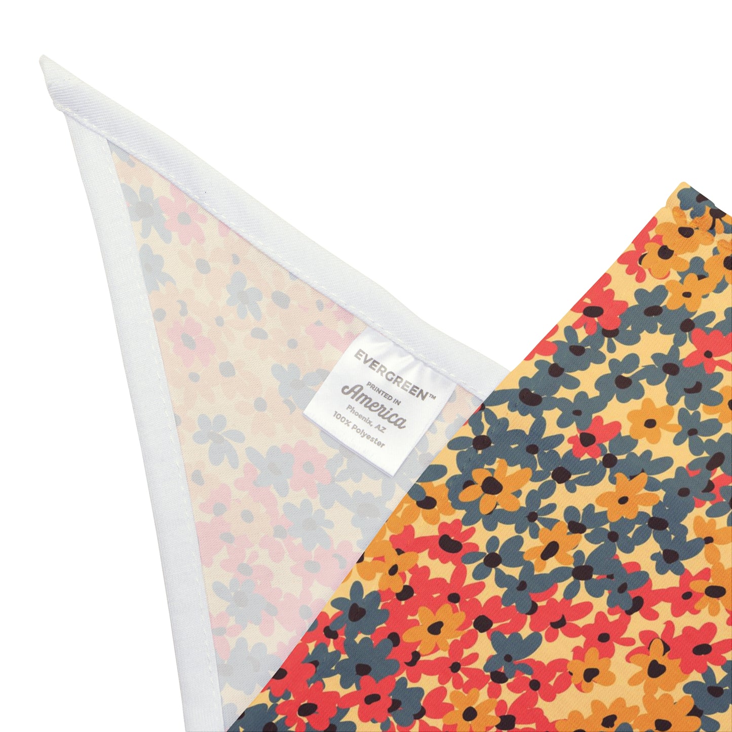 Add a touch of sunshine to your dog's wardrobe with our Sunshine Blooms Dog Bandana/Wild Rag. The ditsy flowers on a yellow background create a cheerful and vibrant look. Crafted from soft-spun polyester, this wild rag ensures comfort and style during every outdoor escapade. Make every day a bright and stylish adventure with this exclusive design, available only at Eliza Singer.