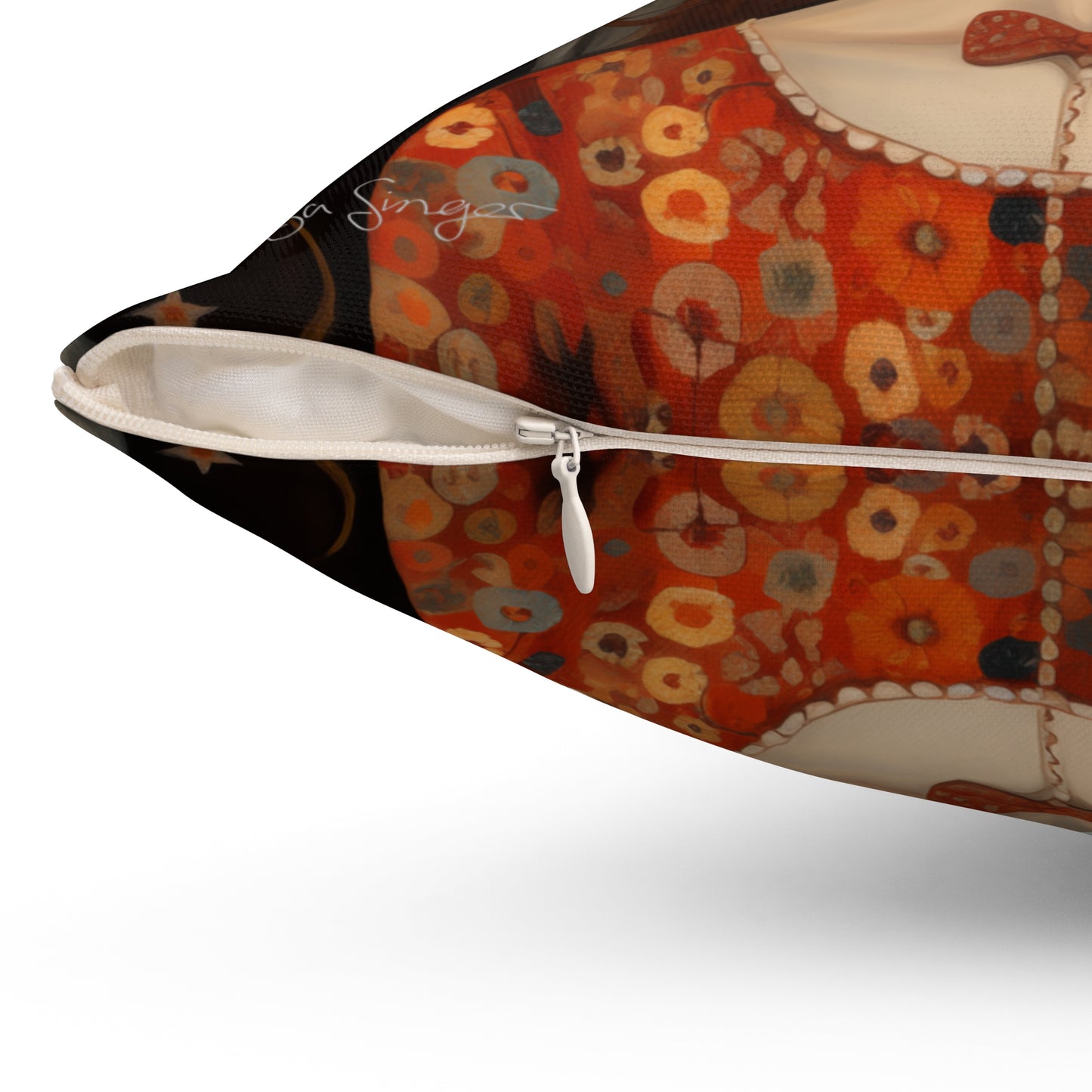 Radiant Ruby's Folk Art Pillow