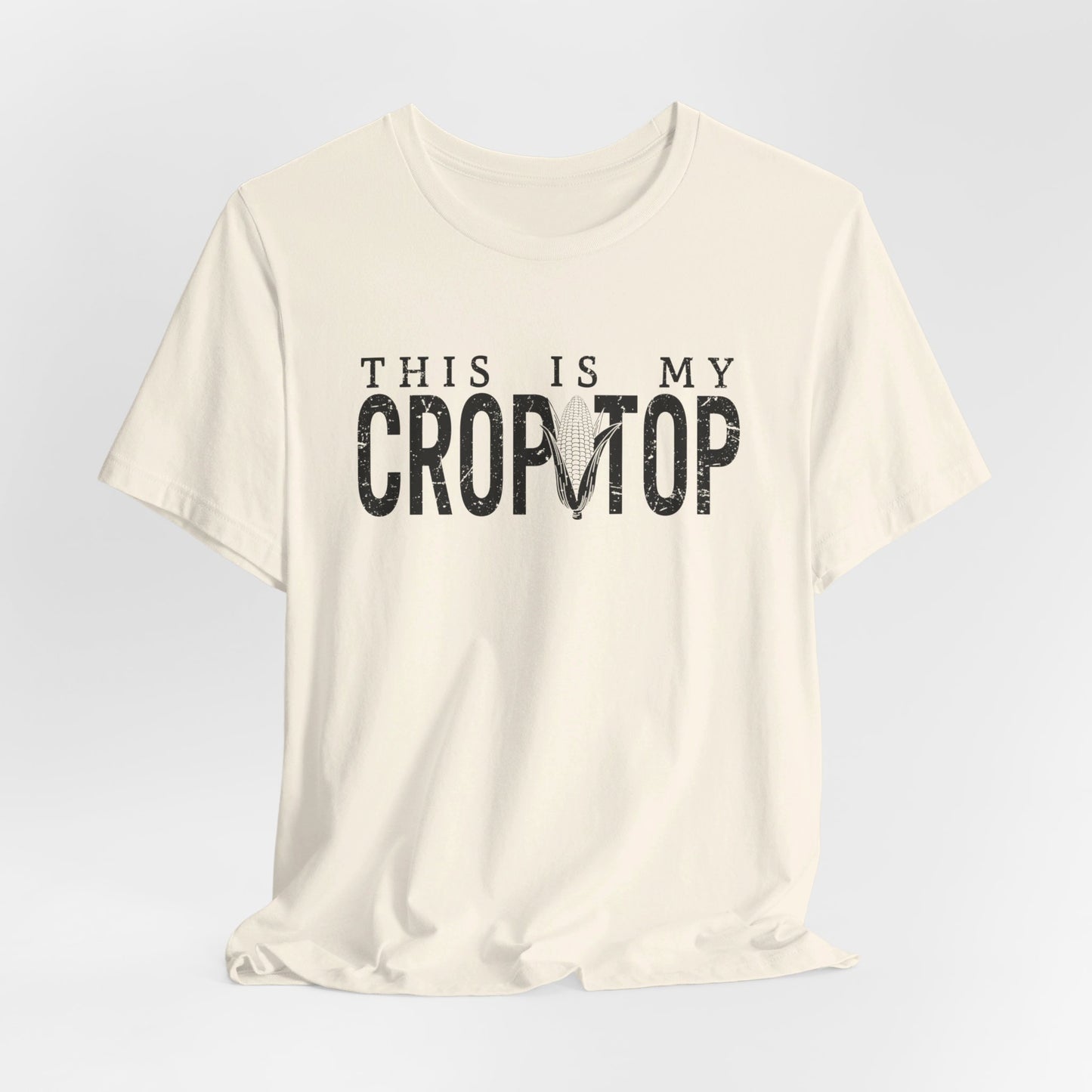 Corn Crop: Bella Canvas T-shirt with Corn Head and Slogan