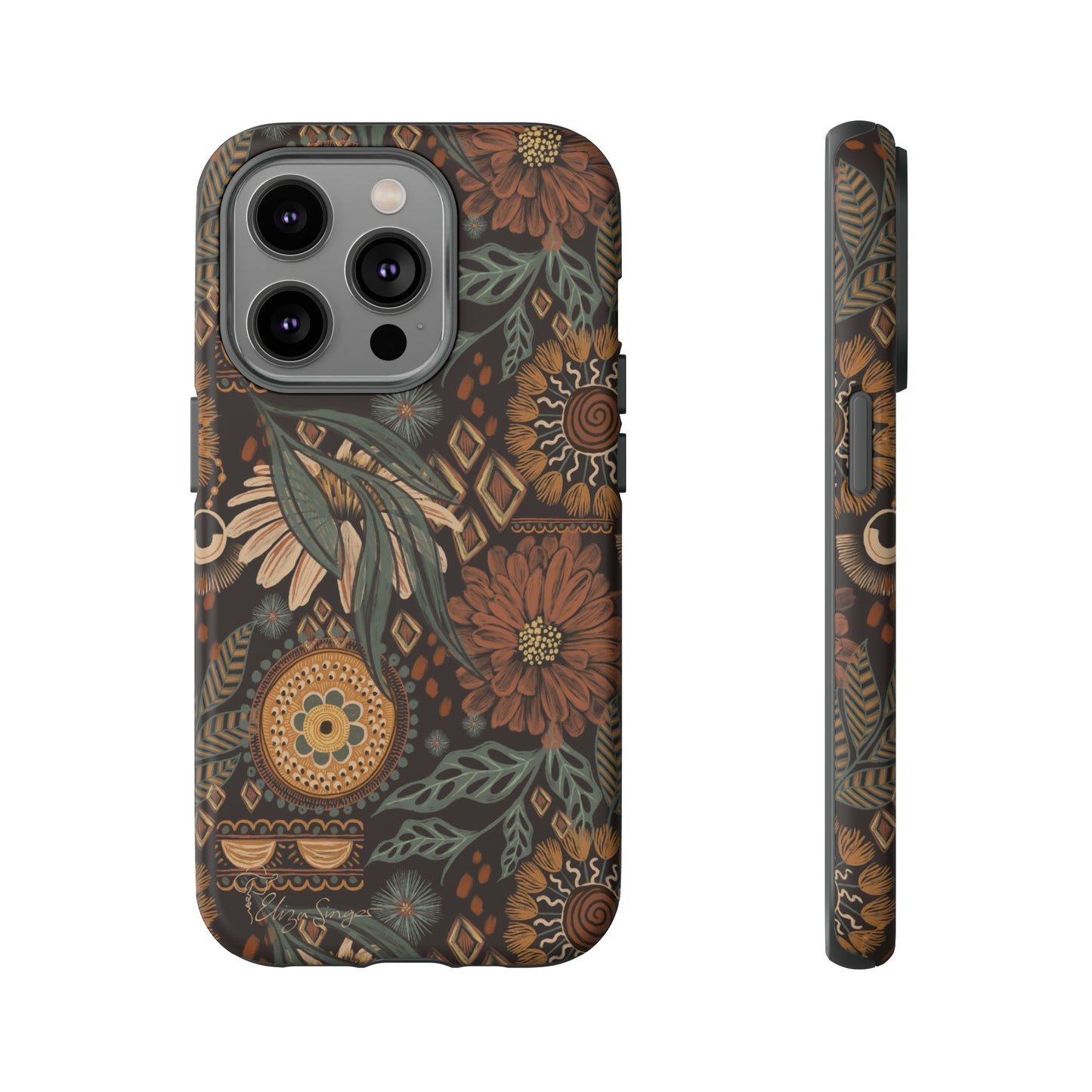 Rustic Boho Bloom: Blissfully Boho Rustic Daisy iPhone Tough Protective Cover. An artful fusion of Flowers, Boho, and floral daisies in a Western design. Compatible with iPhone 15, 14, 13, XS, XR Pro/Max/Mini/P/Plus. Embrace Bohemian Elegance with Durability and Style. #ElizaSinger #PhoneCase #BohoFloral
