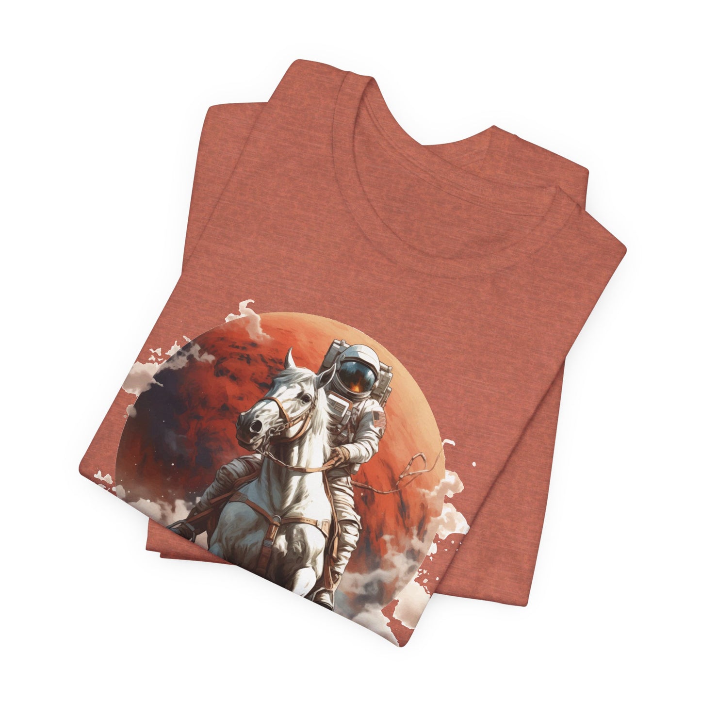 Cosmic Cowboy: Bella Canvas T-shirt with Astronaut and Horse