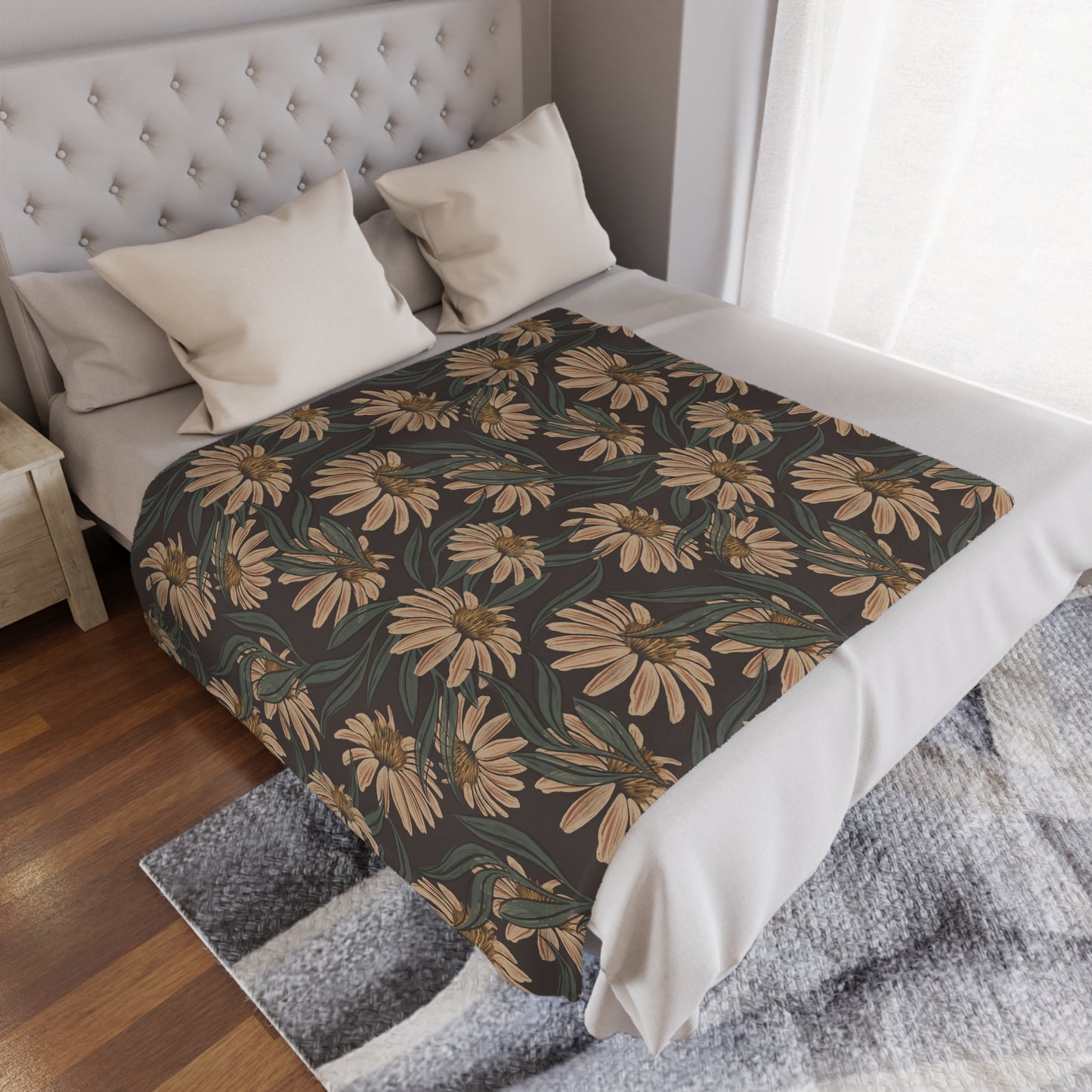 Boho Daisy Minky Blanket