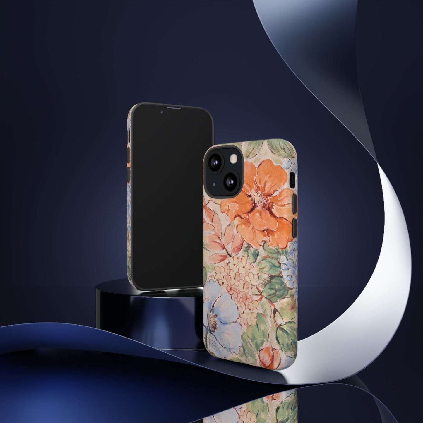 Pastel Petals: Botany Pastel Flowers iPhone Tough Protective Cover. A gentle blend of Flowers in muted pastel colors, compatible with iPhone 15, 14, 13, XS, XR Pro/Max/Mini/P/Plus. Unleash Nature's Tranquility with Durability and Style. #ElizaSinger #PhoneCase #FloralDesign
