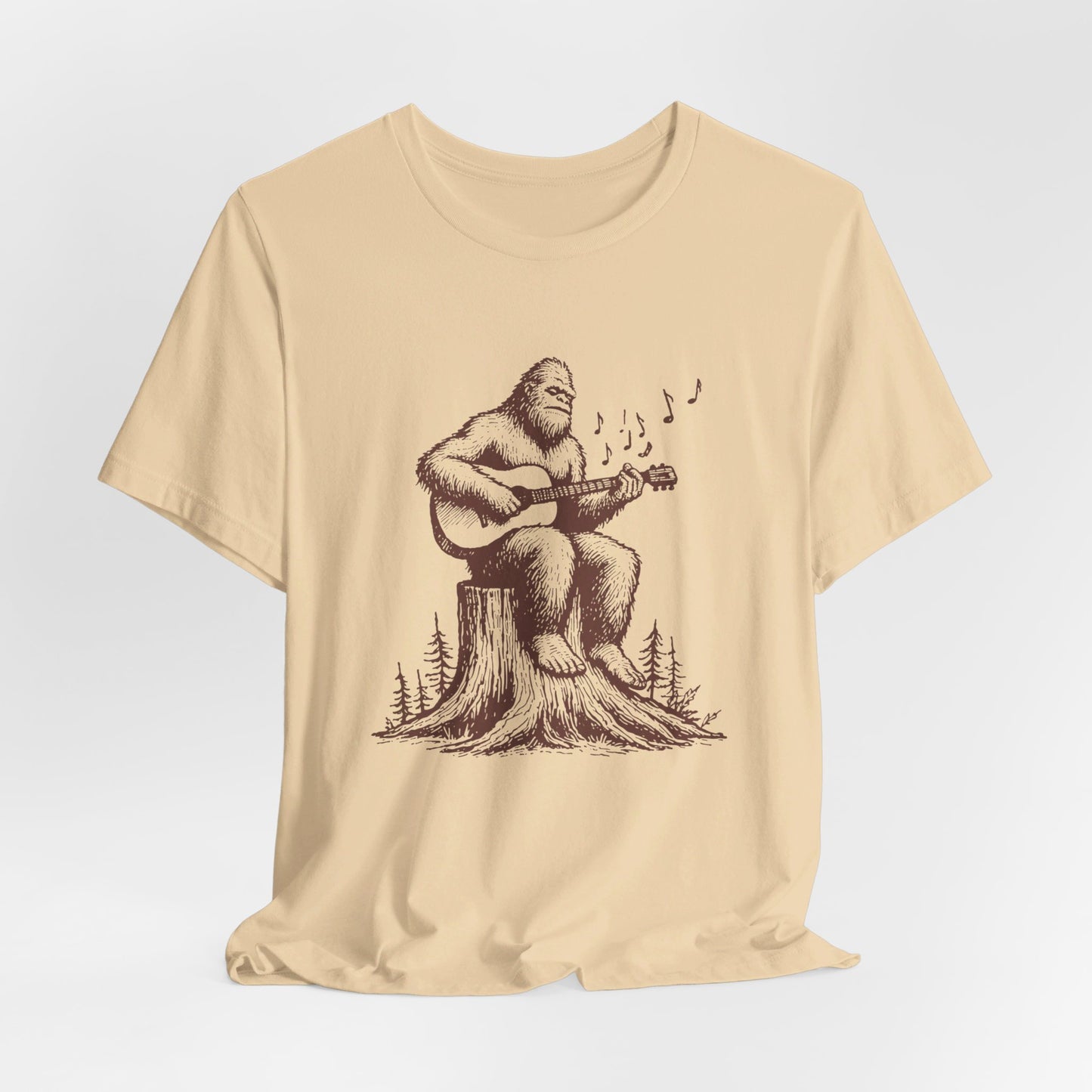 Sasquatch Serenade: Bella Canvas T-shirt with Bigfoot