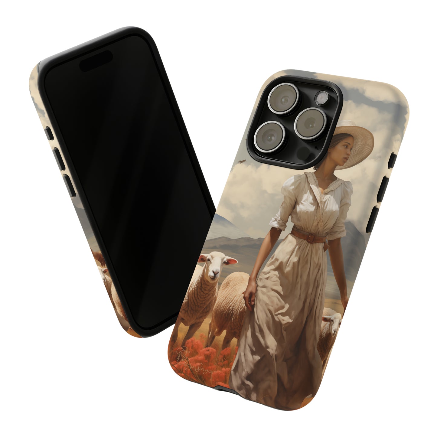 Misty Prairie Wanderer: Elevate your Tough Western Cell Phone Case with a captivating twist. This edition offers a misty take on the vintage painted design, providing a unique and enchanting touch. Experience the allure of the unknown. #ElizaSinger #PhoneCase #VintageDesign
