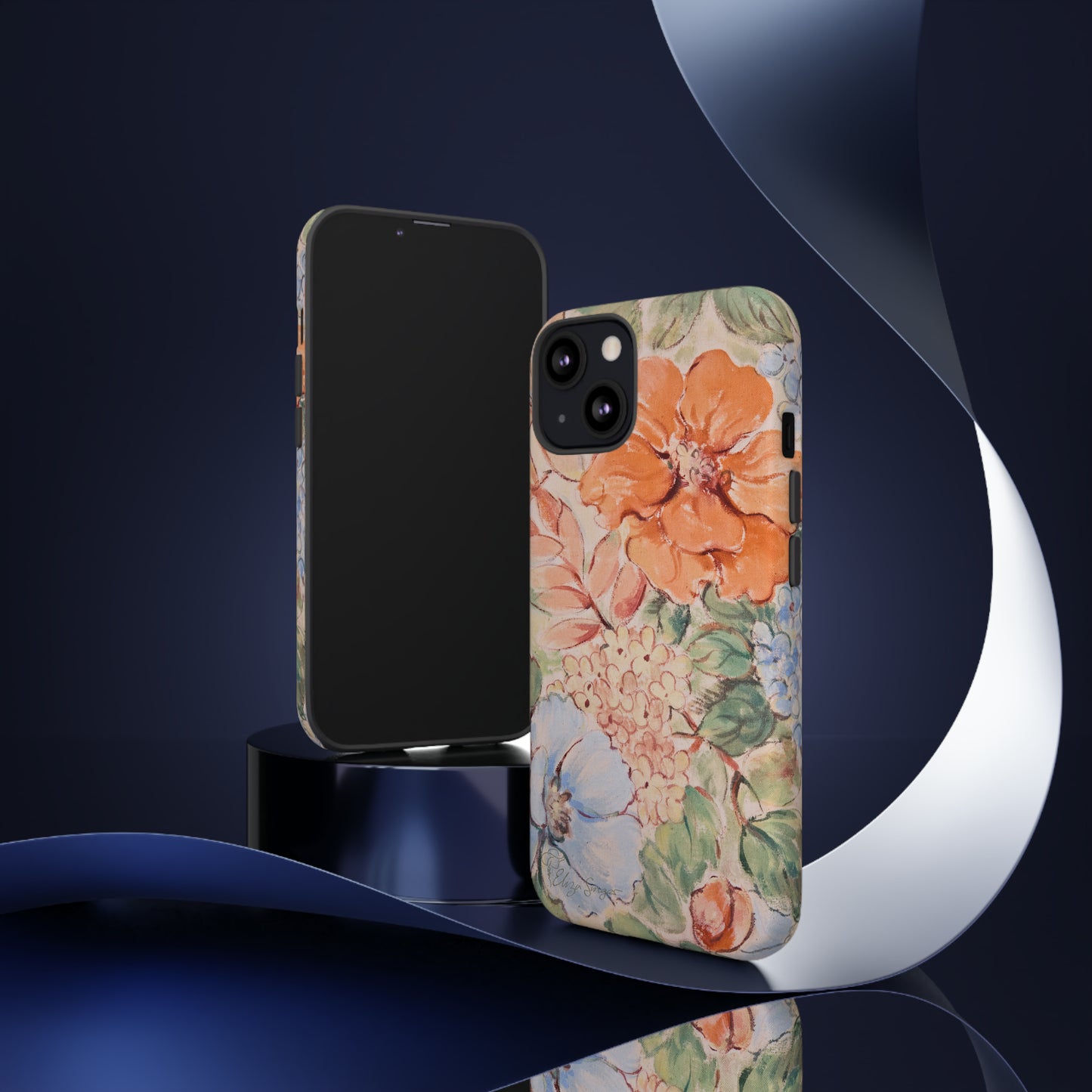Pastel Petals: Botany Pastel Flowers iPhone Tough Protective Cover. A gentle blend of Flowers in muted pastel colors, compatible with iPhone 15, 14, 13, XS, XR Pro/Max/Mini/P/Plus. Unleash Nature's Tranquility with Durability and Style. #ElizaSinger #PhoneCase #FloralDesign
