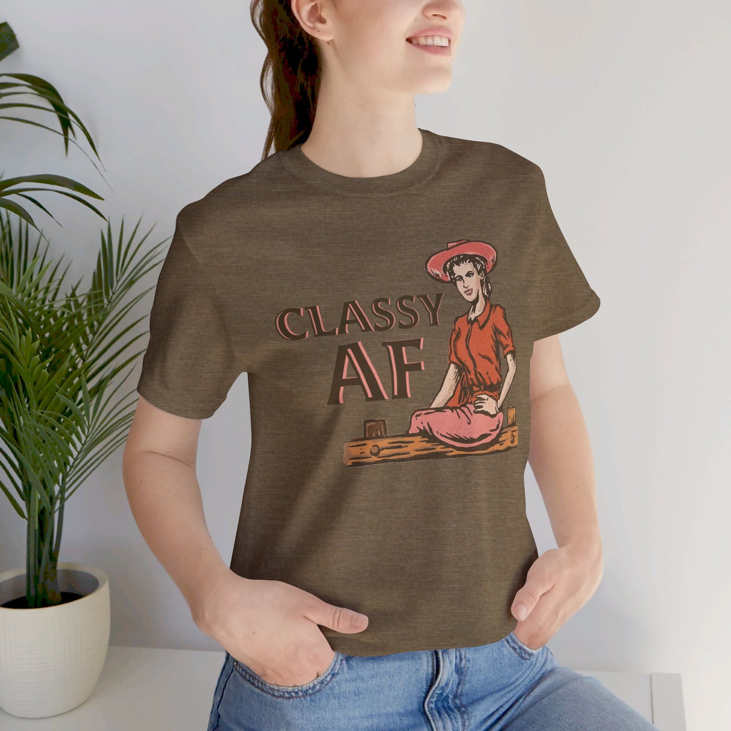 Sassy Elegance: Bella Canvas Unisex T-shirt with Vintage Cowgirl Charm