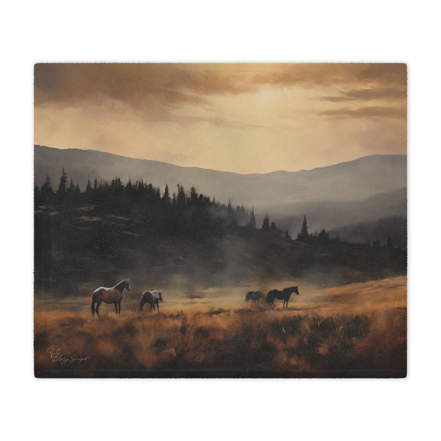 Sunset Grazing Minky Blanket