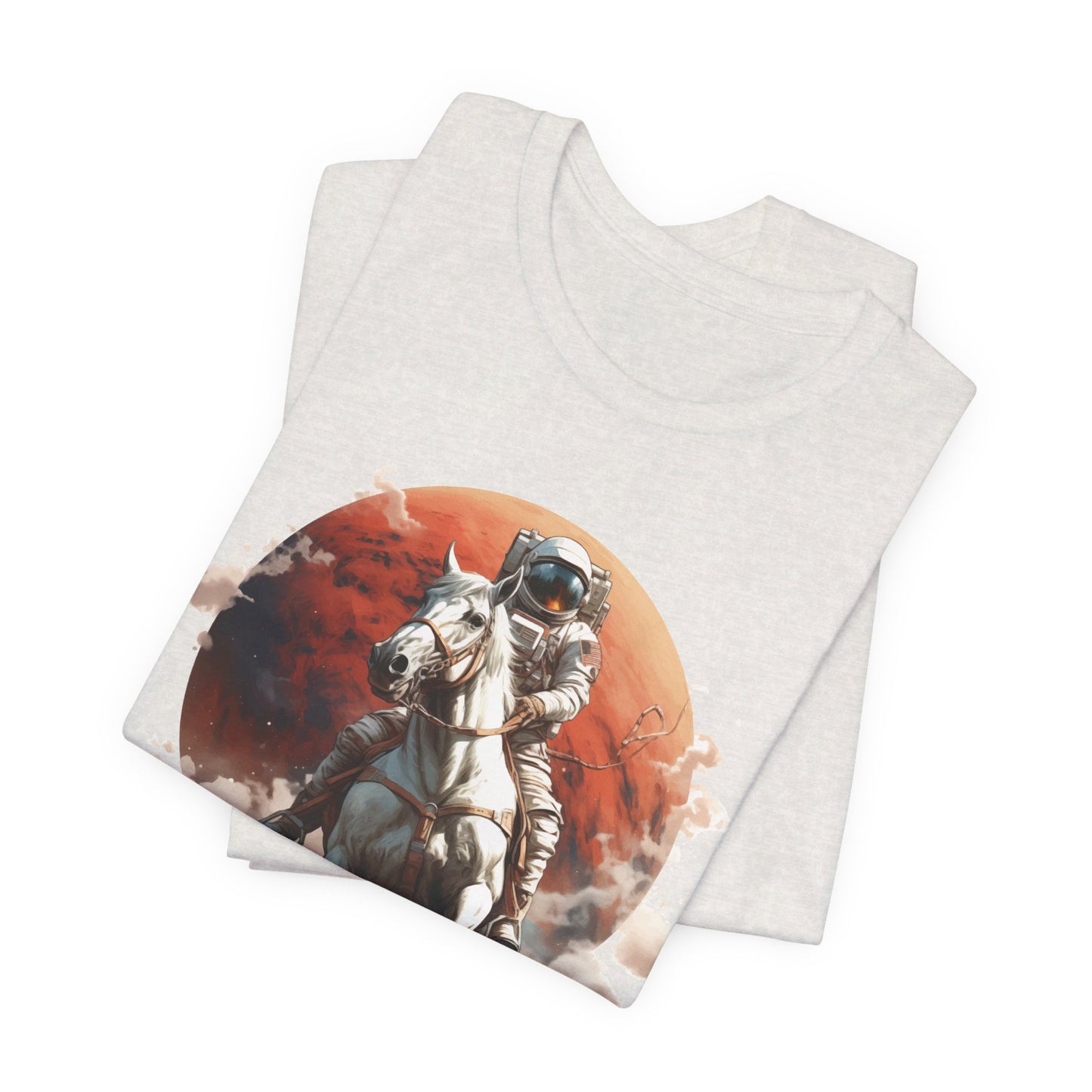 Cosmic Cowboy: Bella Canvas T-shirt with Astronaut and Horse