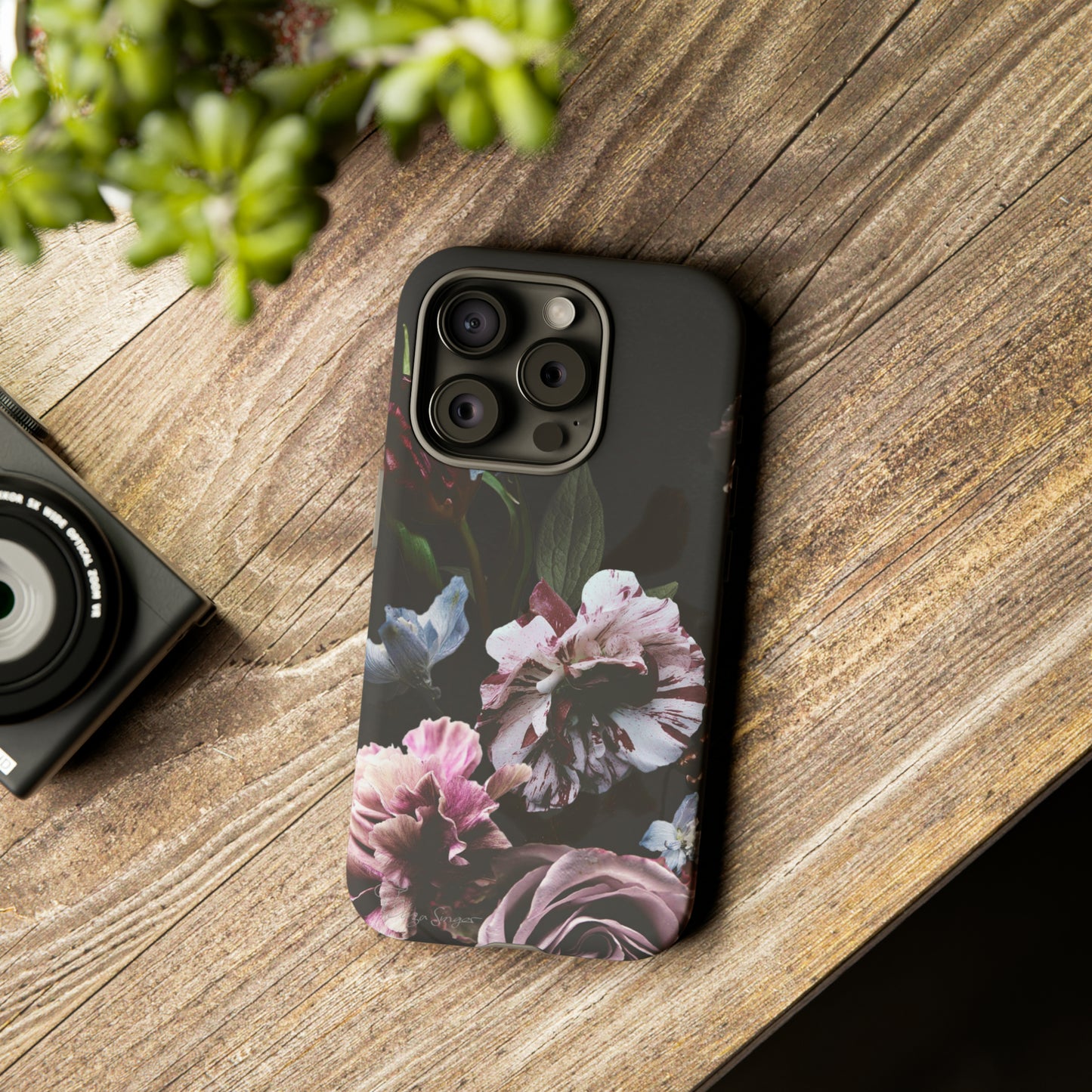 Dutch Floral Elegance: Botany Dutch Flowers Black iPhone Tough Protective Case. A stylish blend of Flowers in muted colors, compatible with iPhone 15, 14, 13, XS, XR Pro/Max/Mini/P/Plus. Unleash the beauty of muted tones with durability and style. #ElizaSinger #PhoneCase #FloralDesign