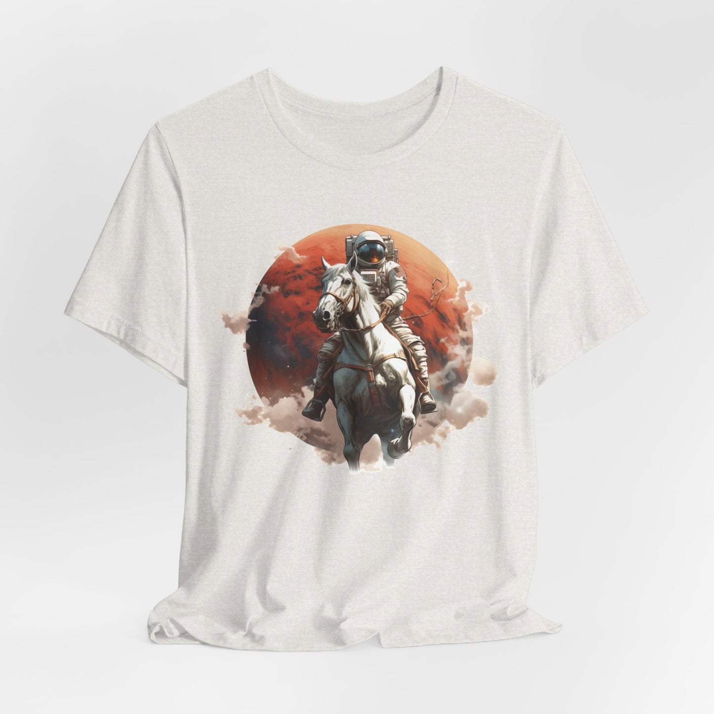 Cosmic Cowboy: Bella Canvas T-shirt with Astronaut and Horse