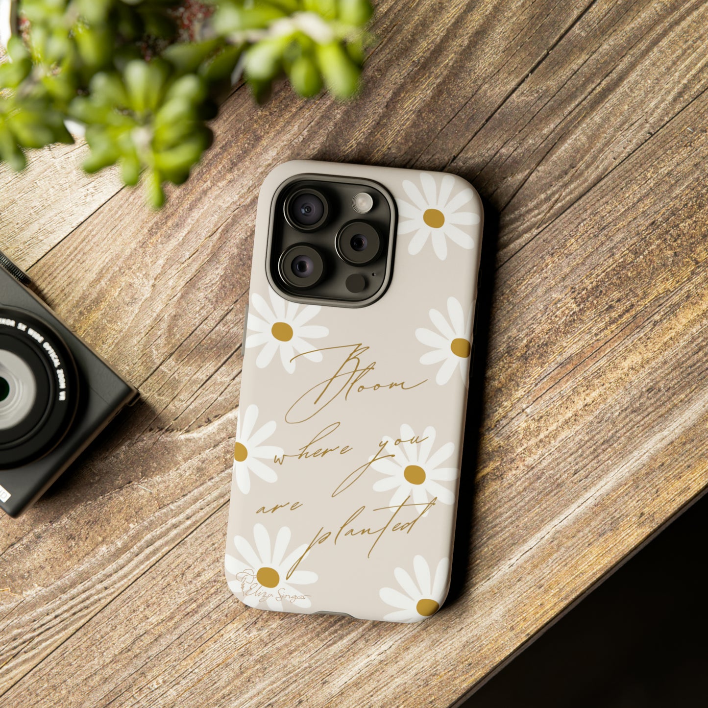 Sunny Boho Blooms: Boho Flower Daisy iPhone Tough Protective Case. A lively fusion of Flowers, Boho, and floral daisies design. Compatible with iPhone 15, 14, 13, XS, XR Pro/Max/Mini/P/Plus. Elevate Your Device with Bohemian Charm and Durability. #ElizaSinger #PhoneCase #FloralDesign