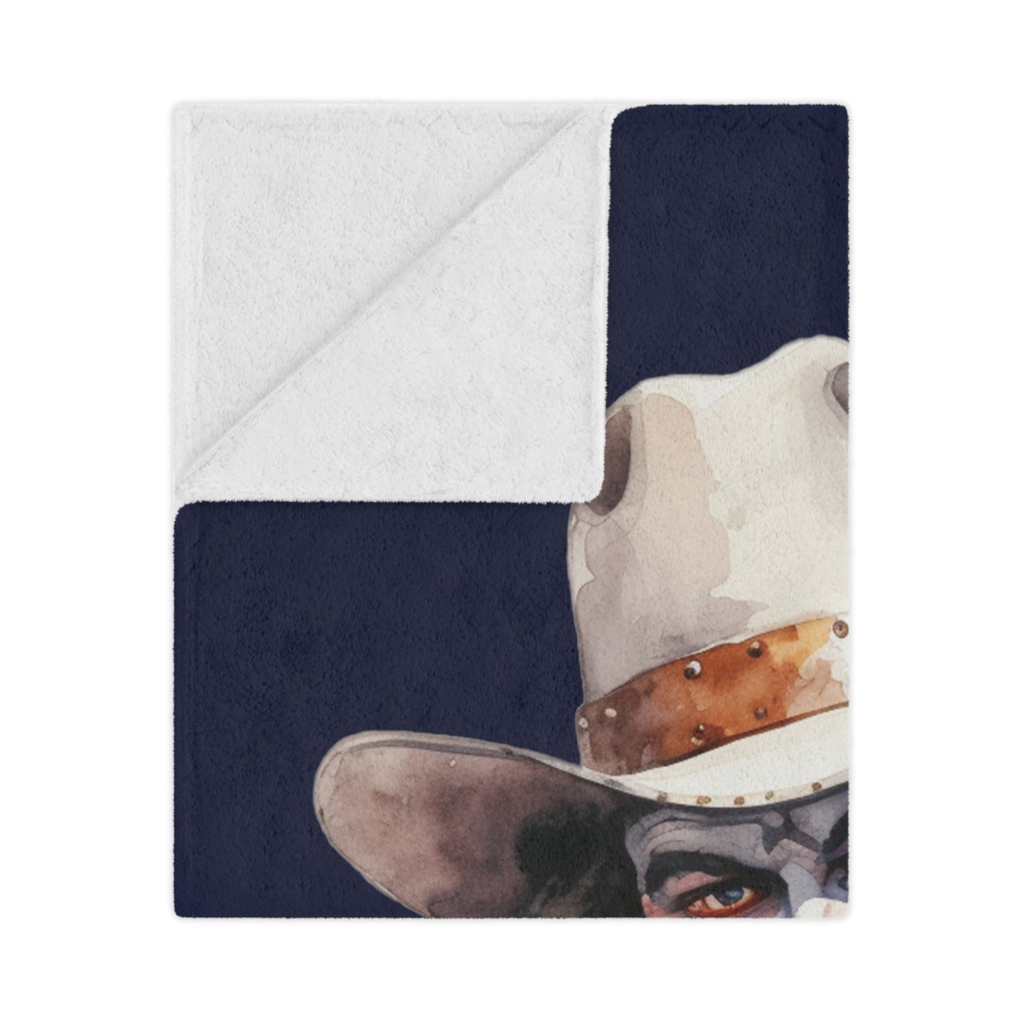 Dark Blue Rodeo Clown Minky Blanket