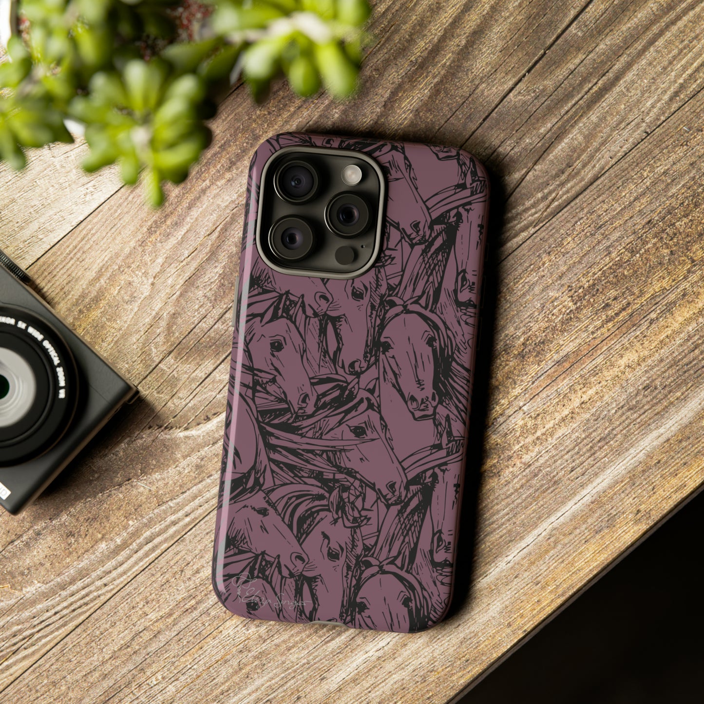 Gallop in Style: Horse Art Western Design iPhone Tough Protective Cover. Featuring a Scribble Horse Drawing, this equestrian-themed case is compatible with iPhone 15, 14, 13, XS, XR Pro/Max/Mini/P/Plus. Unleash the Rider in You with Style and Durability. #ElizaSinger #PhoneCase #EquestrianStyle