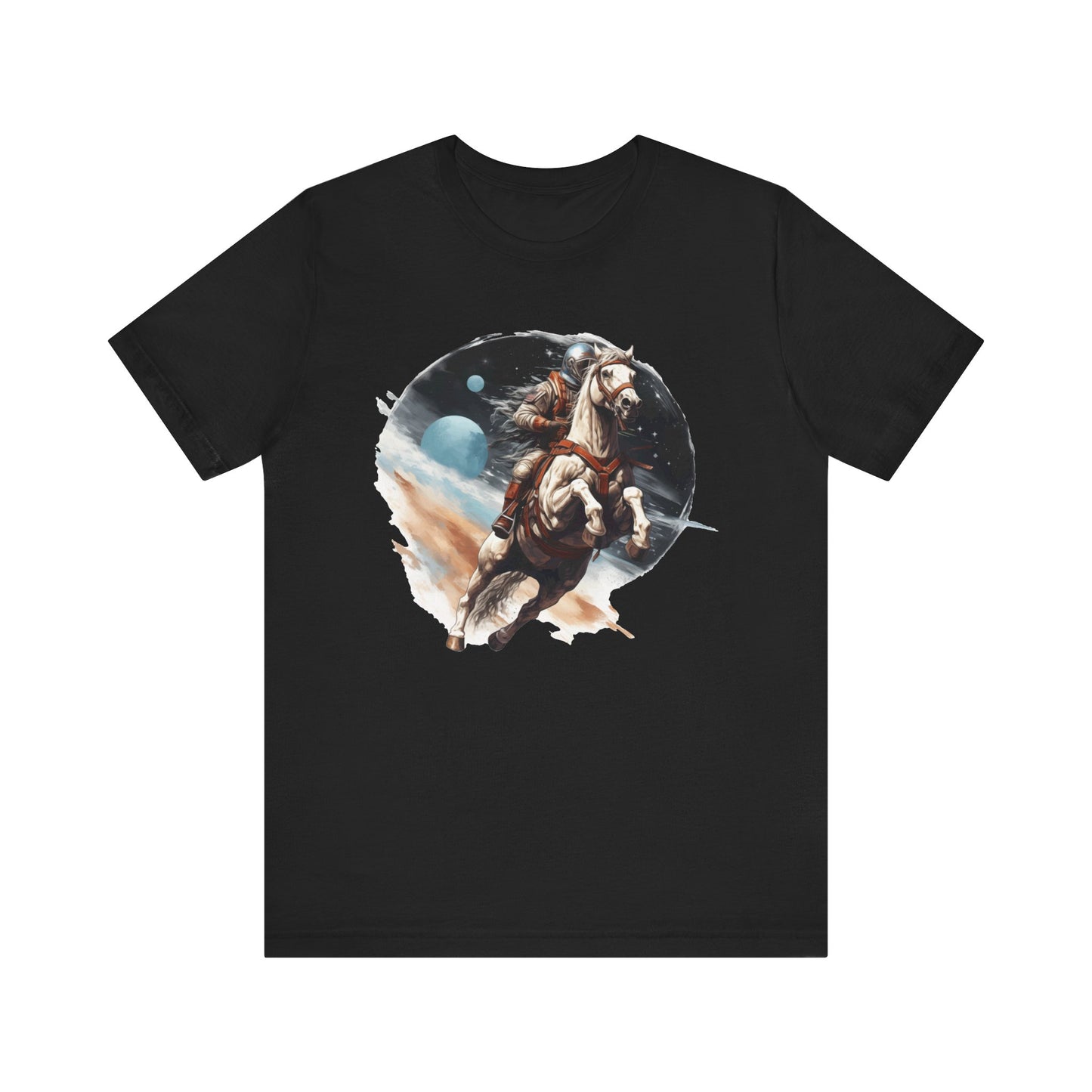 Intergalactic Rodeo: Astronaut on Horse Bella Canvas T-shirt