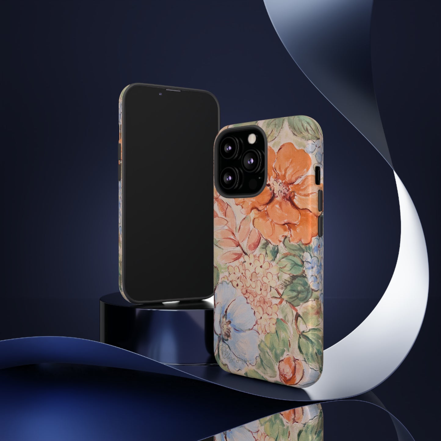 Pastel Petals: Botany Pastel Flowers iPhone Tough Protective Cover. A gentle blend of Flowers in muted pastel colors, compatible with iPhone 15, 14, 13, XS, XR Pro/Max/Mini/P/Plus. Unleash Nature's Tranquility with Durability and Style. #ElizaSinger #PhoneCase #FloralDesign