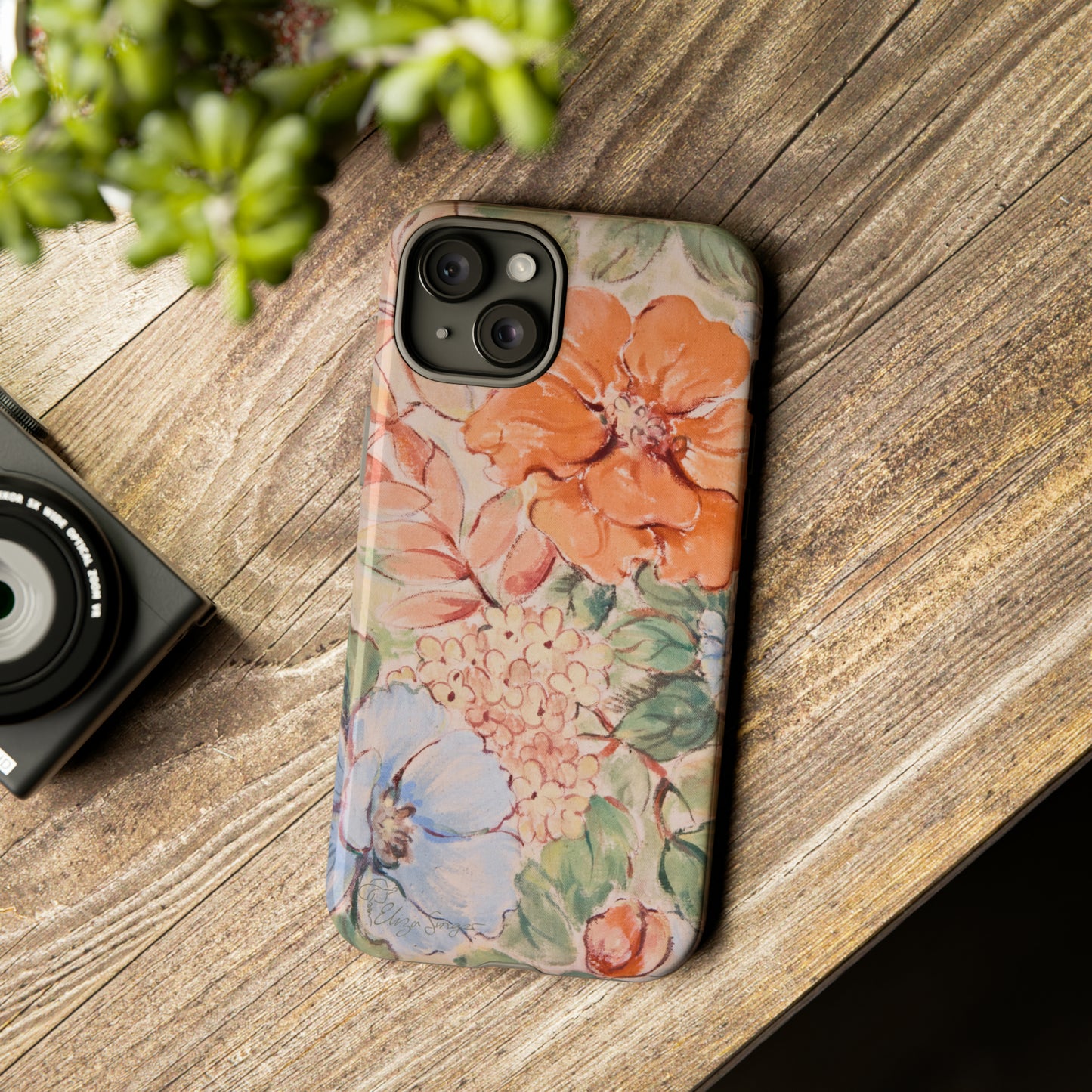 Pastel Petals: Botany Pastel Flowers iPhone Tough Protective Cover. A gentle blend of Flowers in muted pastel colors, compatible with iPhone 15, 14, 13, XS, XR Pro/Max/Mini/P/Plus. Unleash Nature's Tranquility with Durability and Style. #ElizaSinger #PhoneCase #FloralDesign