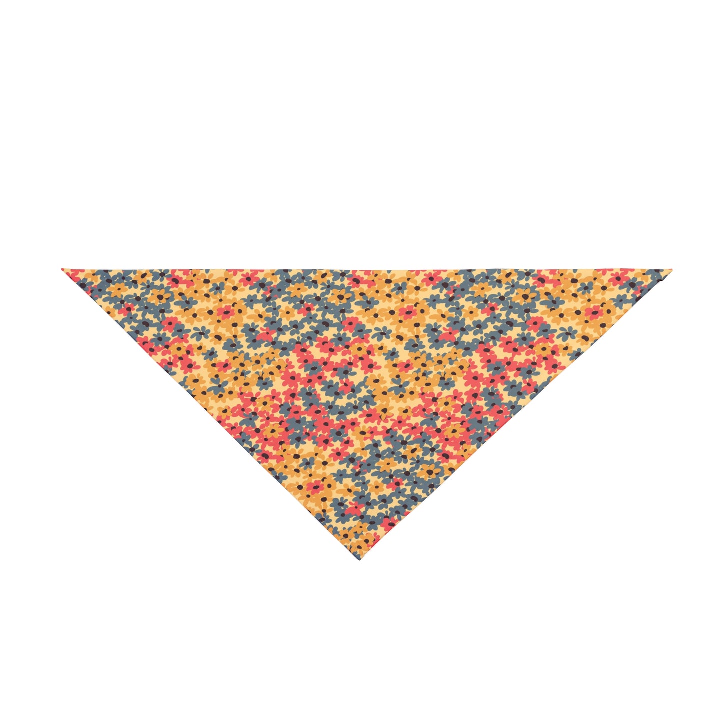 Add a touch of sunshine to your dog's wardrobe with our Sunshine Blooms Dog Bandana/Wild Rag. The ditsy flowers on a yellow background create a cheerful and vibrant look. Crafted from soft-spun polyester, this wild rag ensures comfort and style during every outdoor escapade. Make every day a bright and stylish adventure with this exclusive design, available only at Eliza Singer.