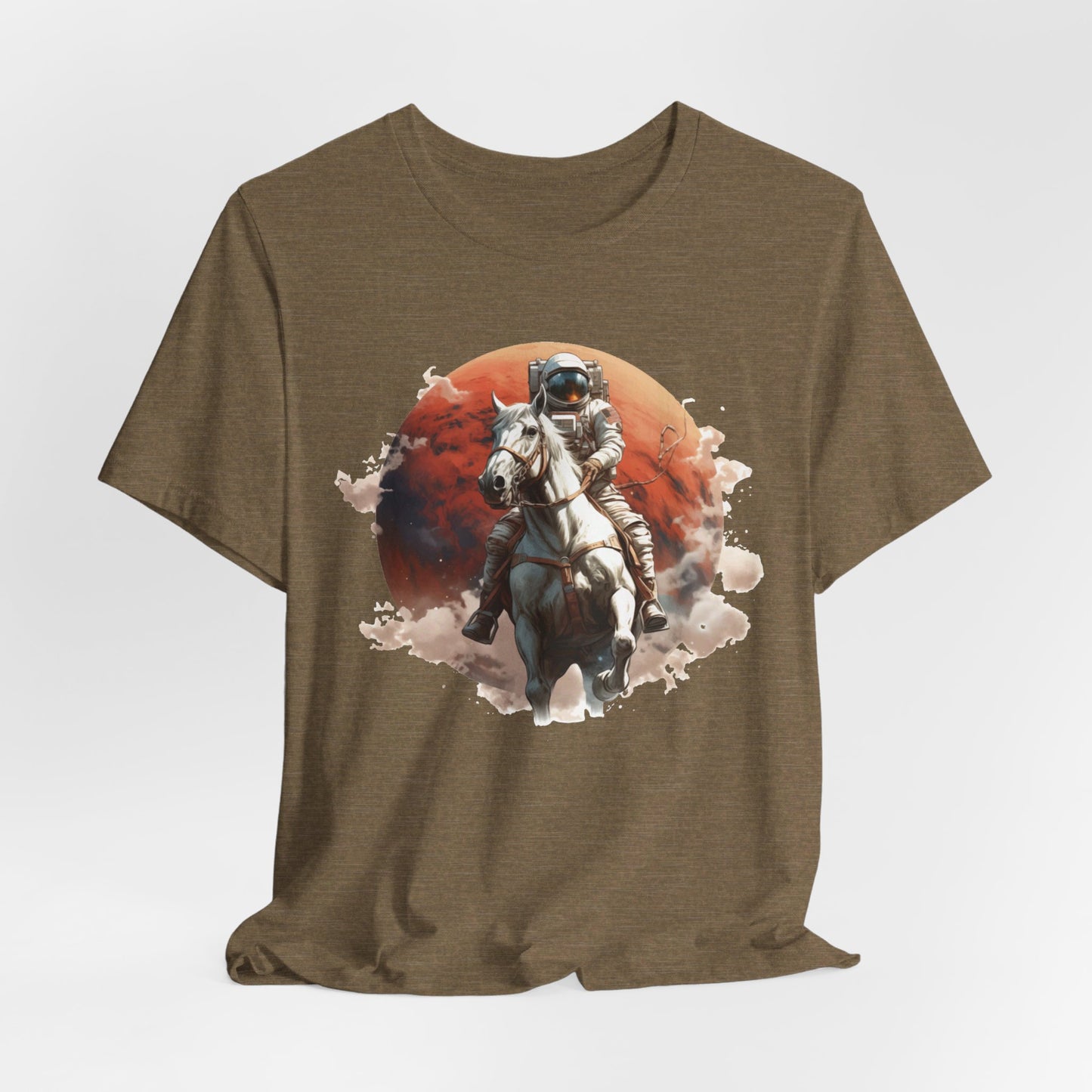 Cosmic Cowboy: Bella Canvas T-shirt with Astronaut and Horse