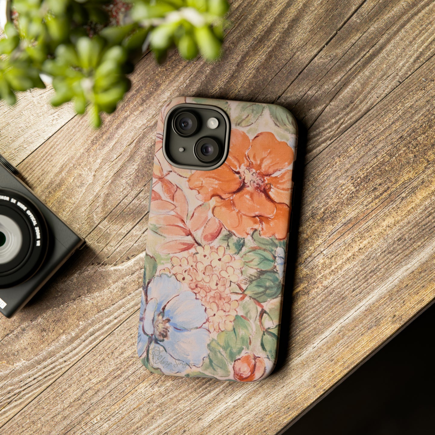 Pastel Petals: Botany Pastel Flowers iPhone Tough Protective Cover. A gentle blend of Flowers in muted pastel colors, compatible with iPhone 15, 14, 13, XS, XR Pro/Max/Mini/P/Plus. Unleash Nature's Tranquility with Durability and Style. #ElizaSinger #PhoneCase #FloralDesign