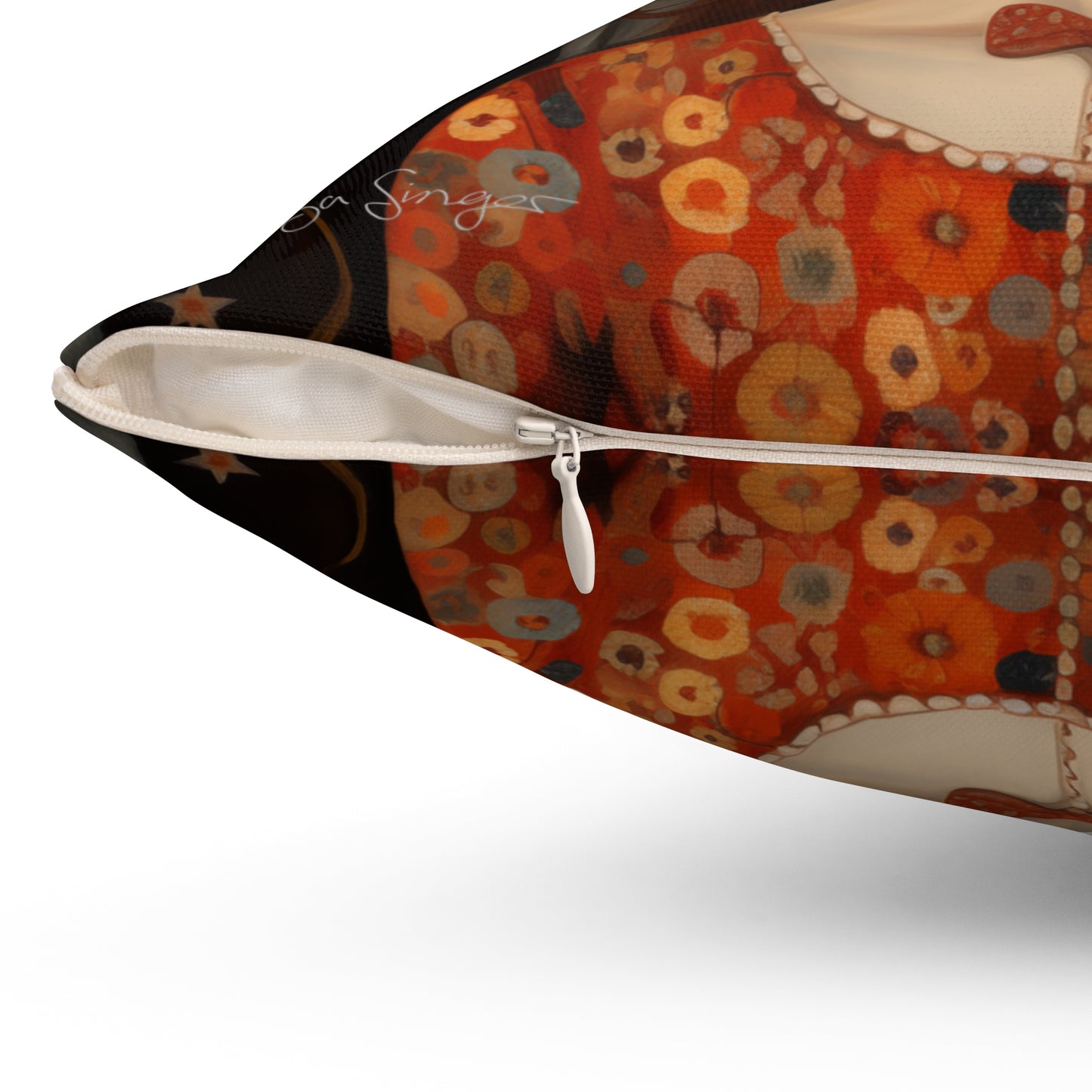 Radiant Ruby's Folk Art Pillow