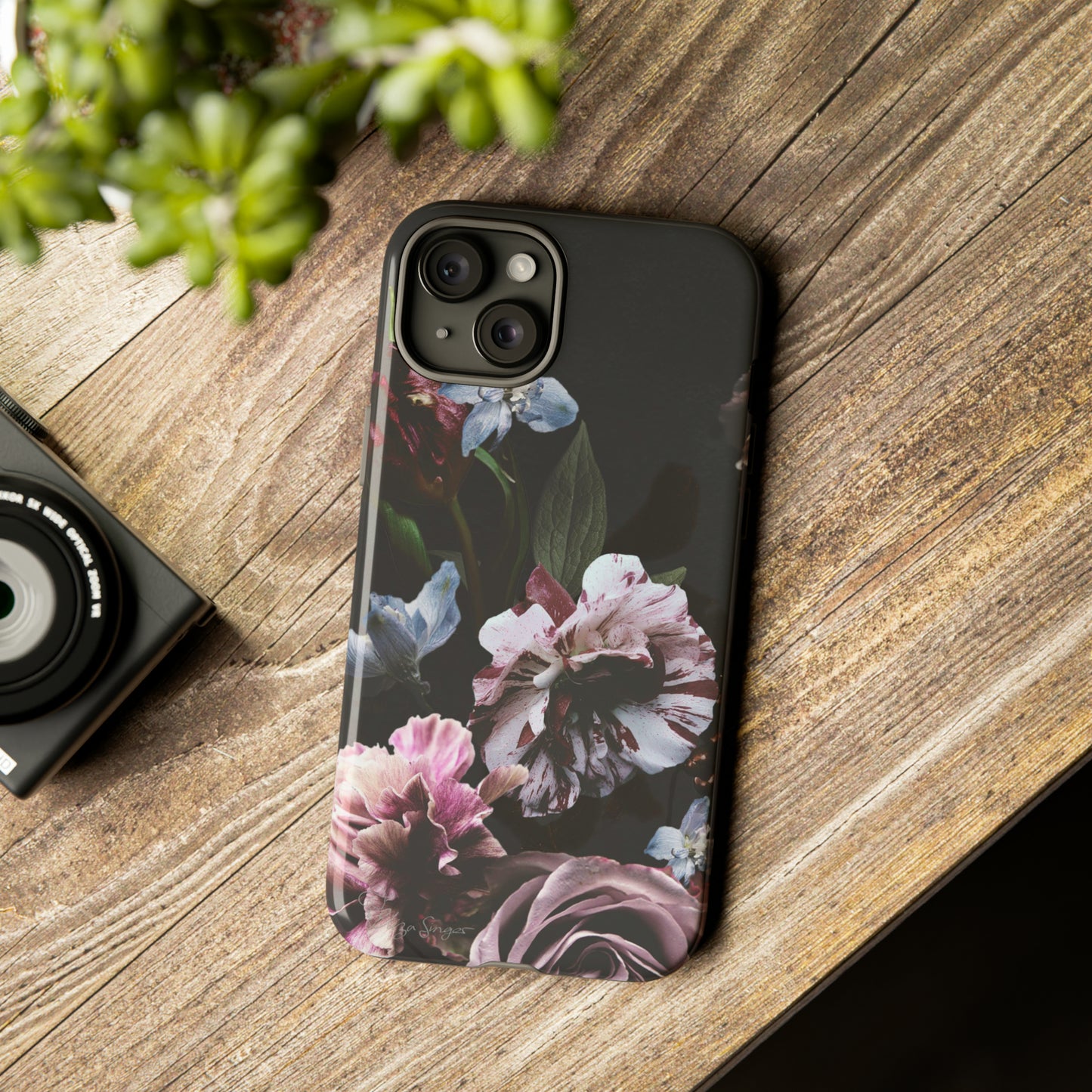 Dutch Floral Elegance: Botany Dutch Flowers Black iPhone Tough Protective Case. A stylish blend of Flowers in muted colors, compatible with iPhone 15, 14, 13, XS, XR Pro/Max/Mini/P/Plus. Unleash the beauty of muted tones with durability and style. #ElizaSinger #PhoneCase #FloralDesign
