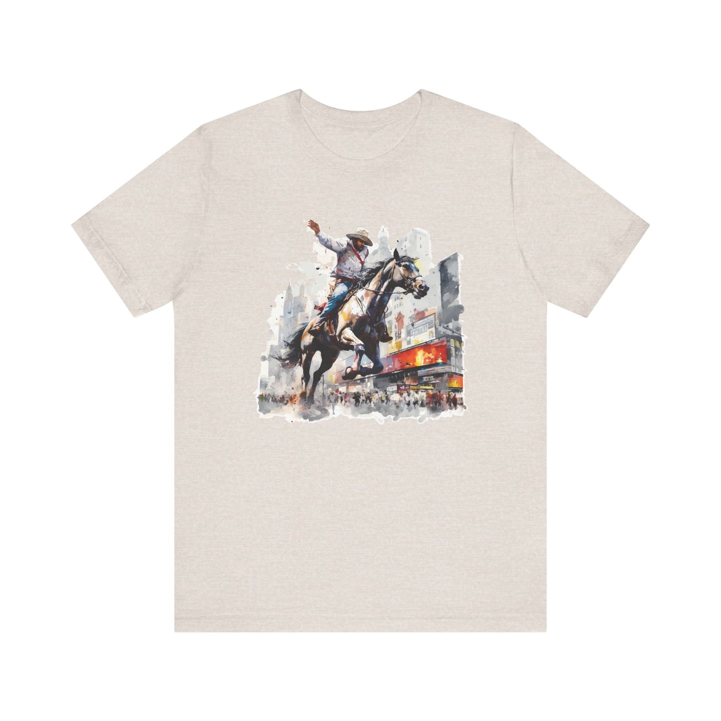 Urban Rodeo: Bella Canvas T-shirt with Cowboy in Times Square