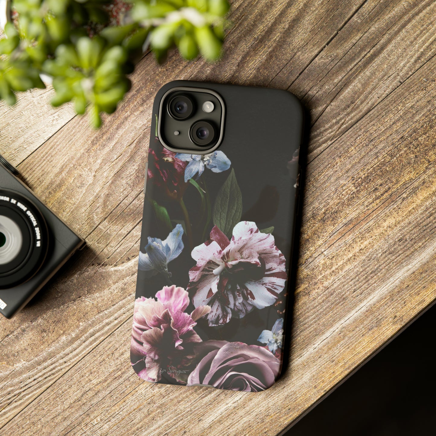 Dutch Floral Elegance: Botany Dutch Flowers Black iPhone Tough Protective Case. A stylish blend of Flowers in muted colors, compatible with iPhone 15, 14, 13, XS, XR Pro/Max/Mini/P/Plus. Unleash the beauty of muted tones with durability and style. #ElizaSinger #PhoneCase #FloralDesign