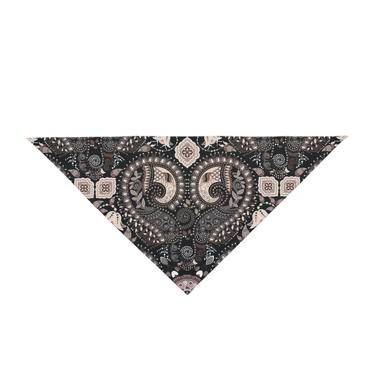 Elevate your dog's style with our Classic Elegance Dog Bandana/Wild Rag. The masculine and classy paisley design in black and sand adds a touch of sophistication to any ensemble. Crafted from soft-spun polyester, this wild rag ensures comfort and durability. Make every outing a stylish affair with this exclusive design, available only at Eliza Singer.