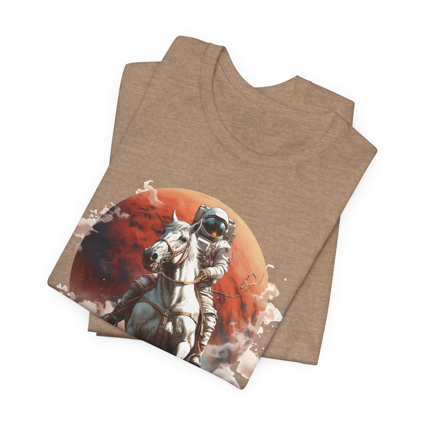 Cosmic Cowboy: Bella Canvas T-shirt with Astronaut and Horse
