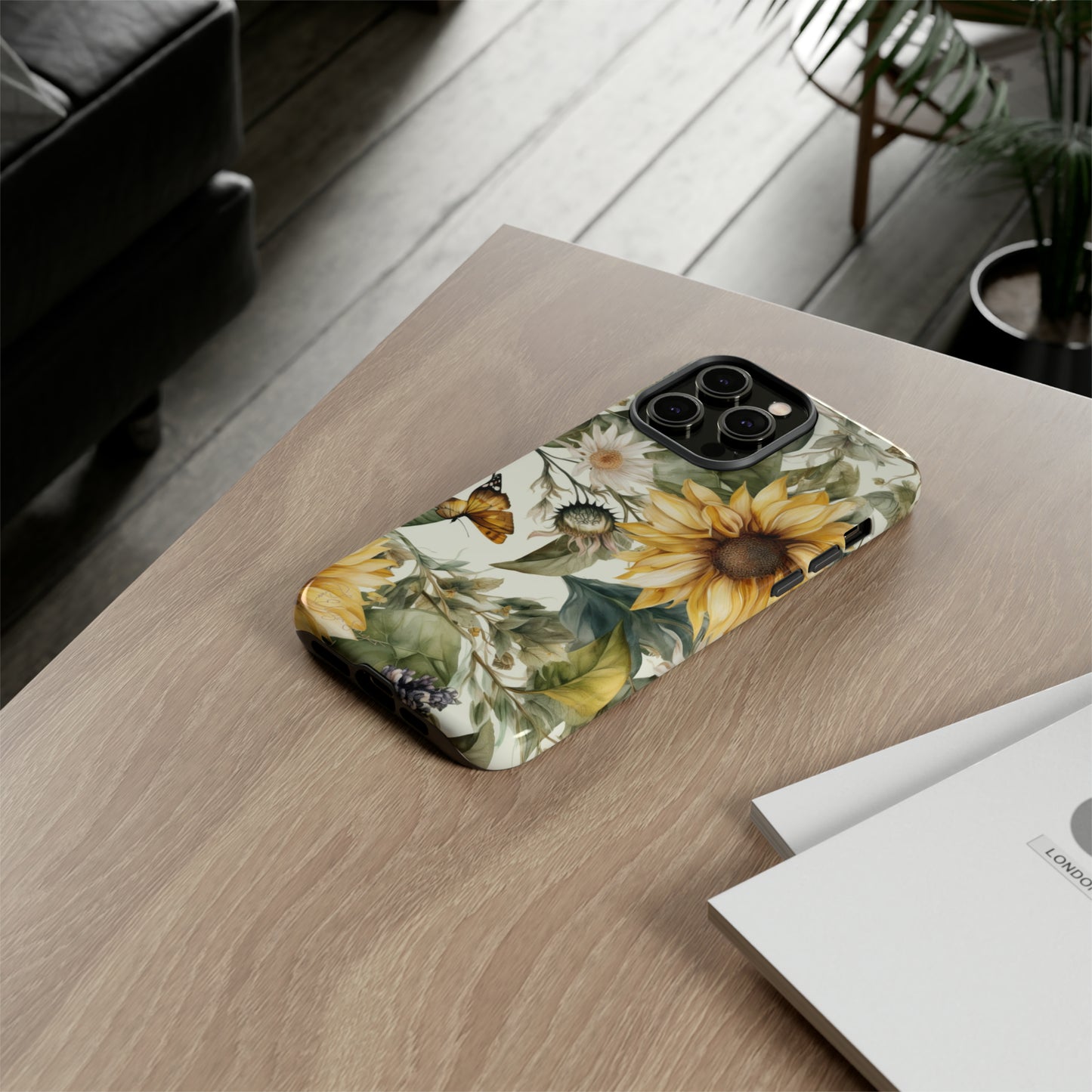 Bask in Sunshine: Beautiful Sunflower Floral iPhone Tough Protective Cover. A charming blend of Flower and Sunflowers in a cottage core style, compatible with iPhone 15, 14, 13, XS, XR Pro/Max/Mini/P/Plus. Elevate Your Device with Nature's Beauty and Durability. #ElizaSinger #PhoneCase #FloralDesign
