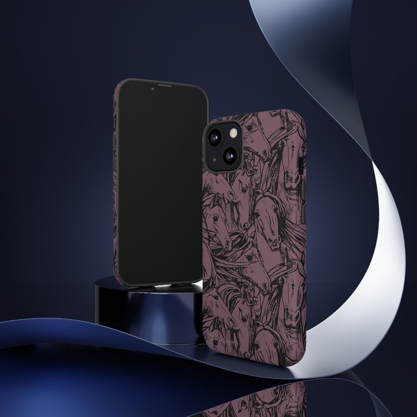 Gallop in Style: Horse Art Western Design iPhone Tough Protective Cover. Featuring a Scribble Horse Drawing, this equestrian-themed case is compatible with iPhone 15, 14, 13, XS, XR Pro/Max/Mini/P/Plus. Unleash the Rider in You with Style and Durability. #ElizaSinger #PhoneCase #EquestrianStyle