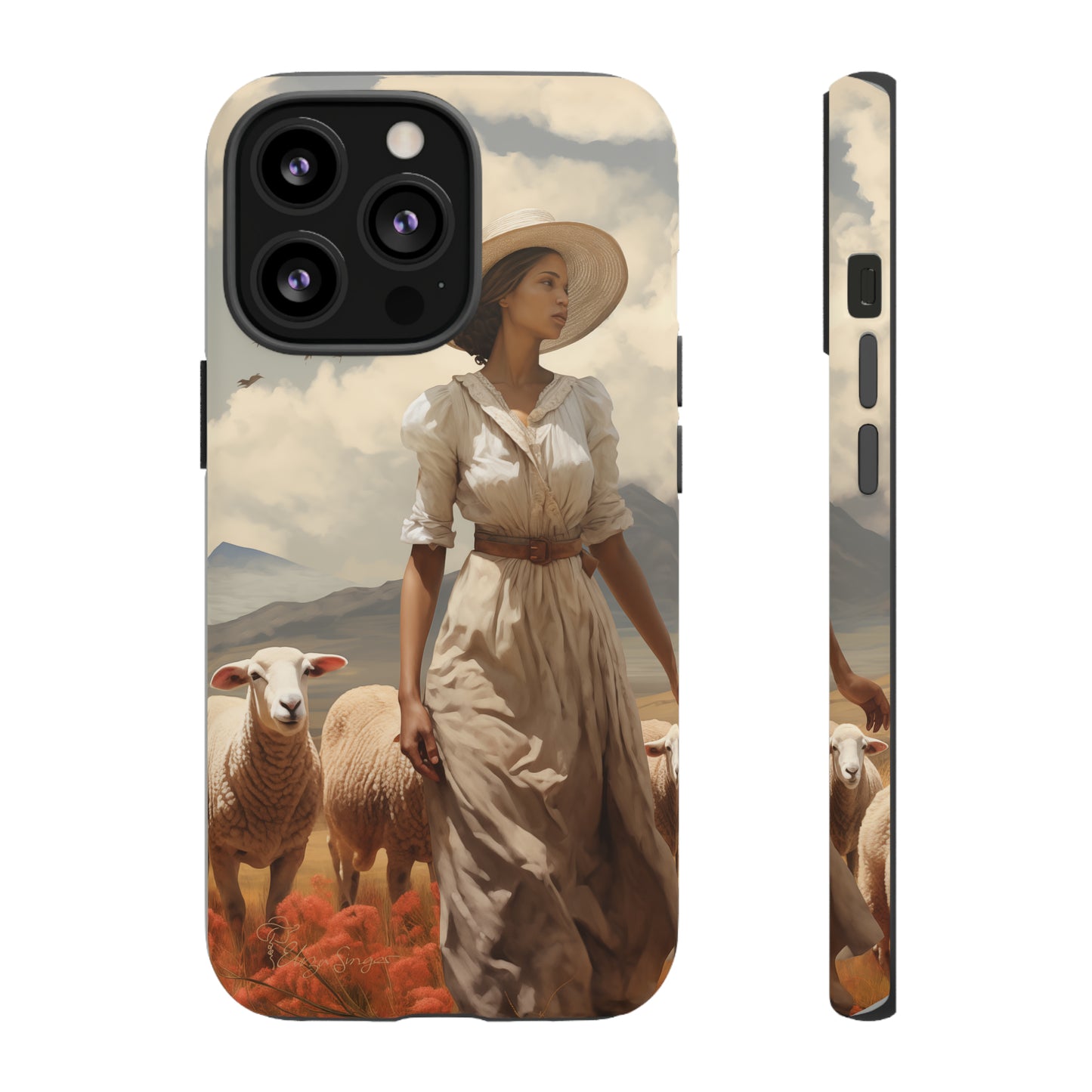 Misty Prairie Wanderer: Elevate your Tough Western Cell Phone Case with a captivating twist. This edition offers a misty take on the vintage painted design, providing a unique and enchanting touch. Experience the allure of the unknown. #ElizaSinger #PhoneCase #VintageDesign