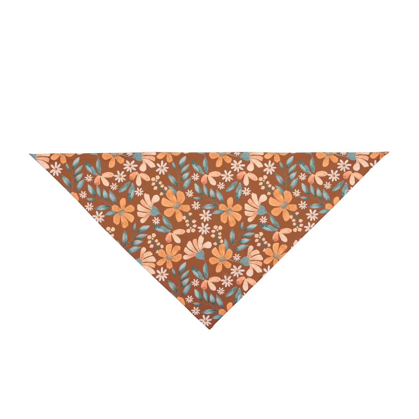 Elevate your pup's country charm with our Daisy Delight Dog Bandana/Wild Rag. The brown background adorned with painted daisy-style flowers adds a touch of rustic elegance to your furry friend's wardrobe. Crafted from soft-spun polyester, this wild rag ensures comfort and style on every adventure. Your dog will stand out in the crowd with this exclusive design, available only at Eliza Singer. Make every walk a fashionable statement.