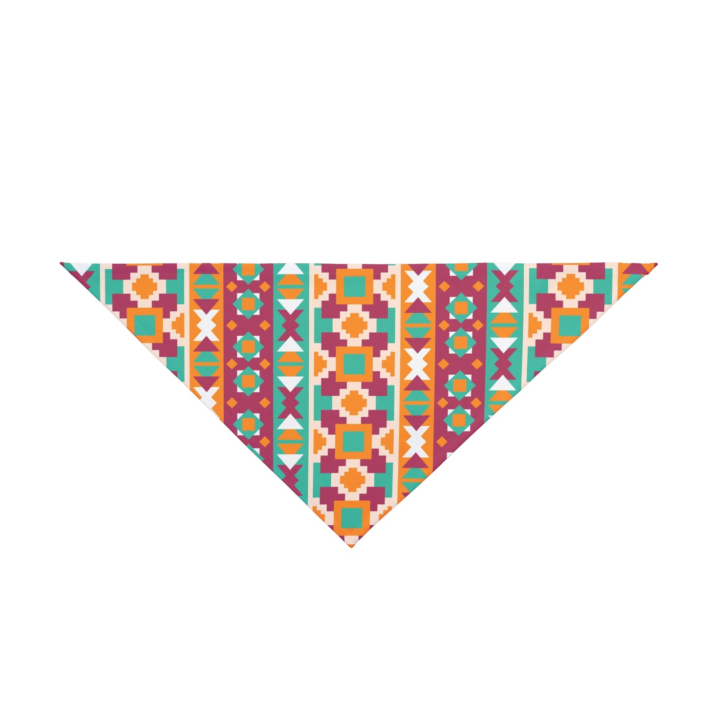 Give your dog a modern and stylish edge with our Geometric Vibes Dog Bandana/Wild Rag. The geometrical pattern in bold colors adds a contemporary flair. Crafted from soft-spun polyester, this wild rag ensures comfort and durability. Make a statement on every outing with this exclusive design, available only at Eliza Singer.