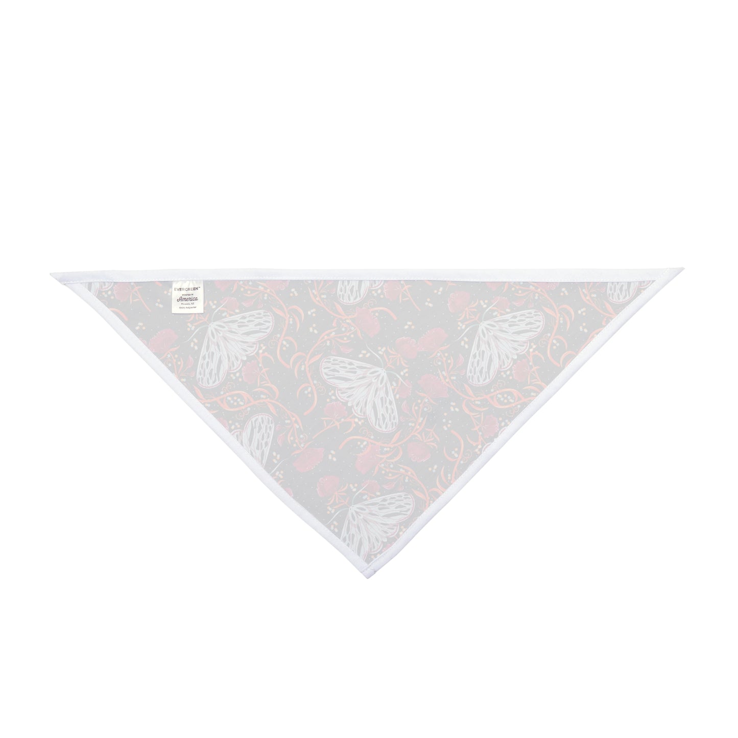 Unleash a touch of mystery with our Night Moth Dog Bandana/Wild Rag. The beautiful dark navy background adorned with grey moths, burgundy flowers, and orange-y branches creates an enchanting and captivating look. Crafted from soft-spun polyester, this wild rag ensures comfort and style. Make every outdoor escapade magical with this exclusive design, available only at Eliza Singer.