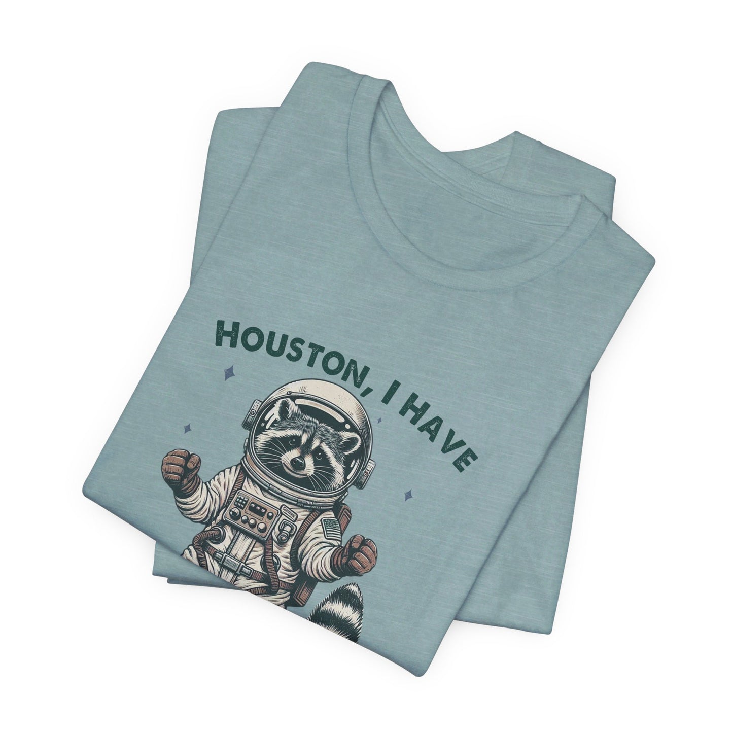 Houston Problems: Bella Canvas T-shirt with Raccoon Astronaut