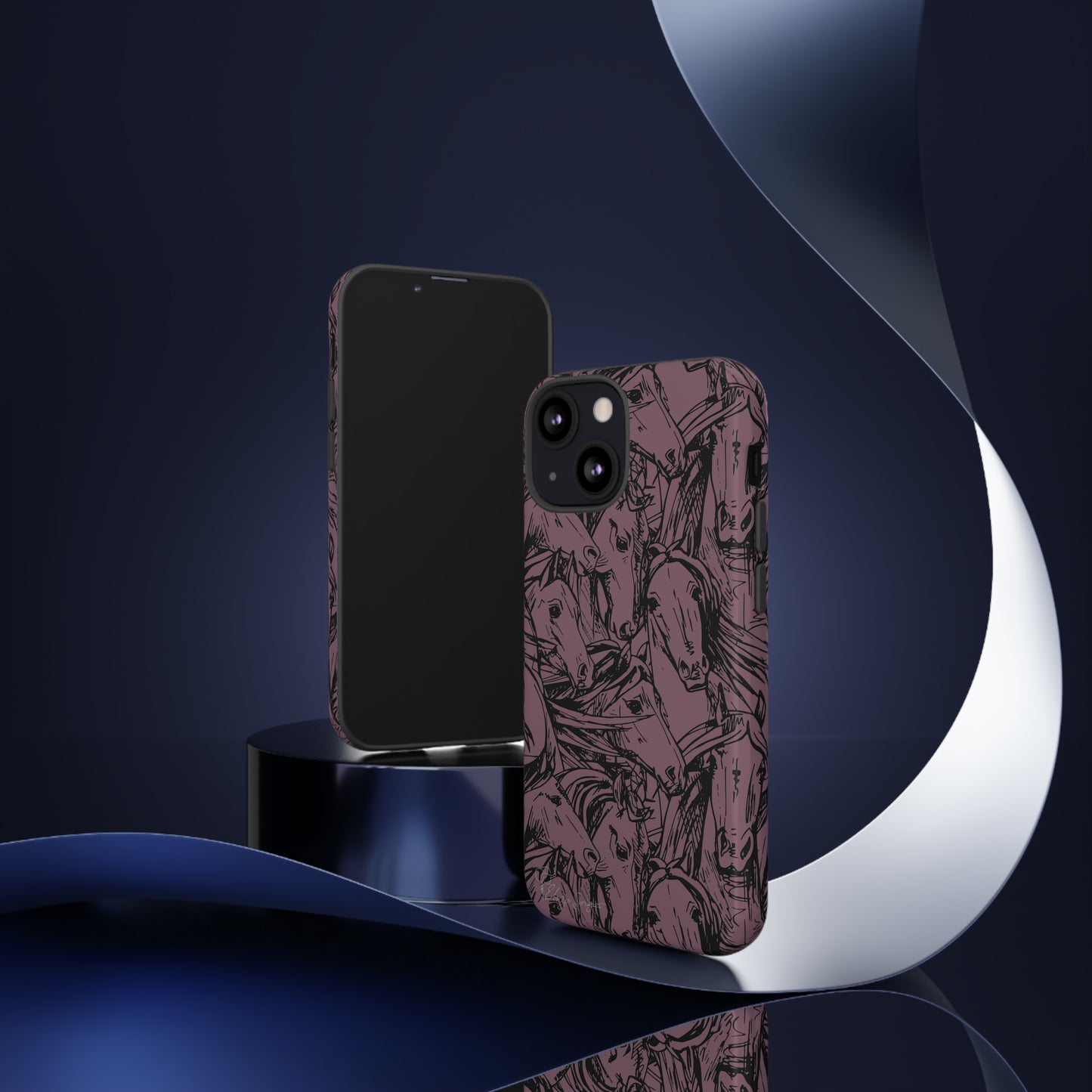 Gallop in Style: Horse Art Western Design iPhone Tough Protective Cover. Featuring a Scribble Horse Drawing, this equestrian-themed case is compatible with iPhone 15, 14, 13, XS, XR Pro/Max/Mini/P/Plus. Unleash the Rider in You with Style and Durability. #ElizaSinger #PhoneCase #EquestrianStyle