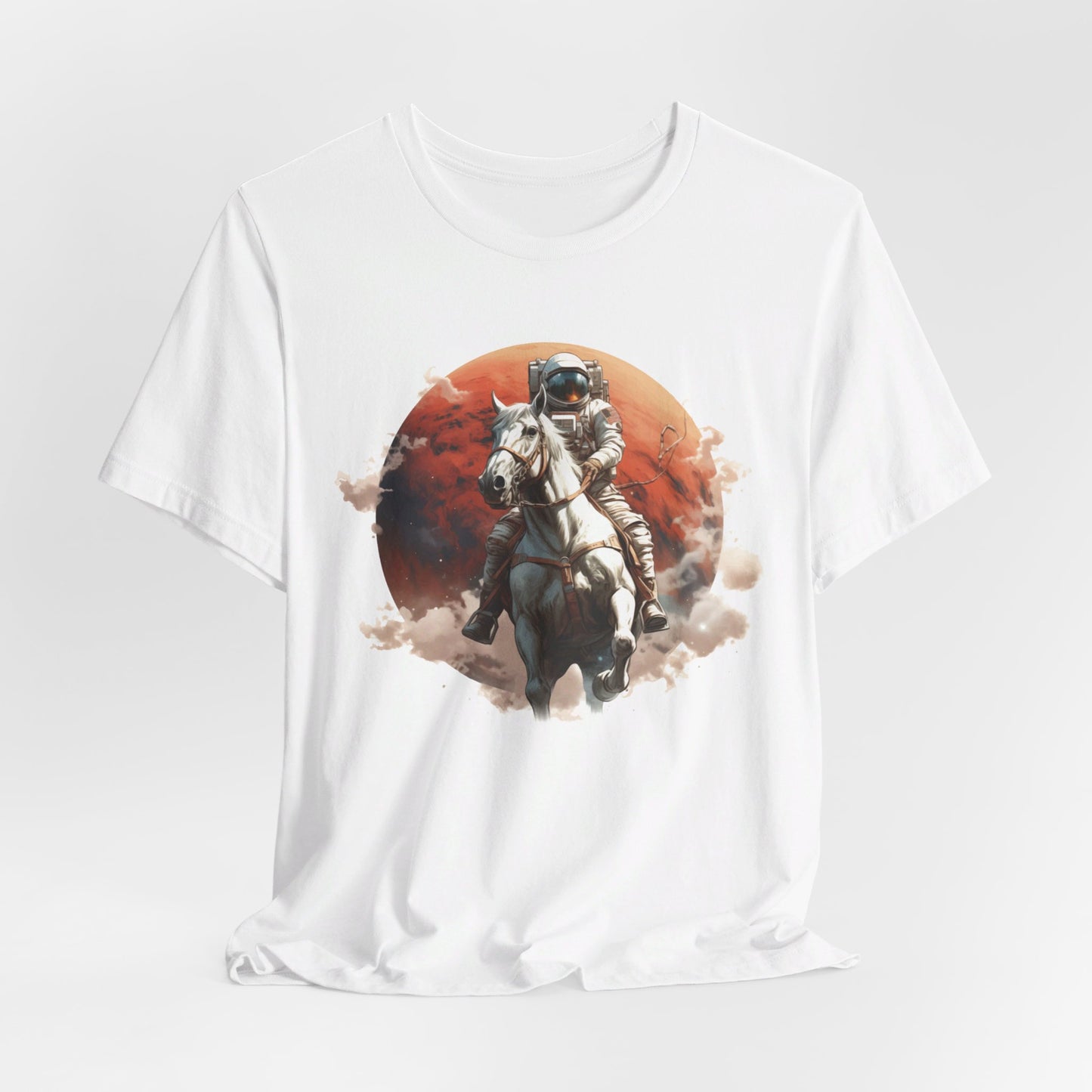 Cosmic Cowboy: Bella Canvas T-shirt with Astronaut and Horse