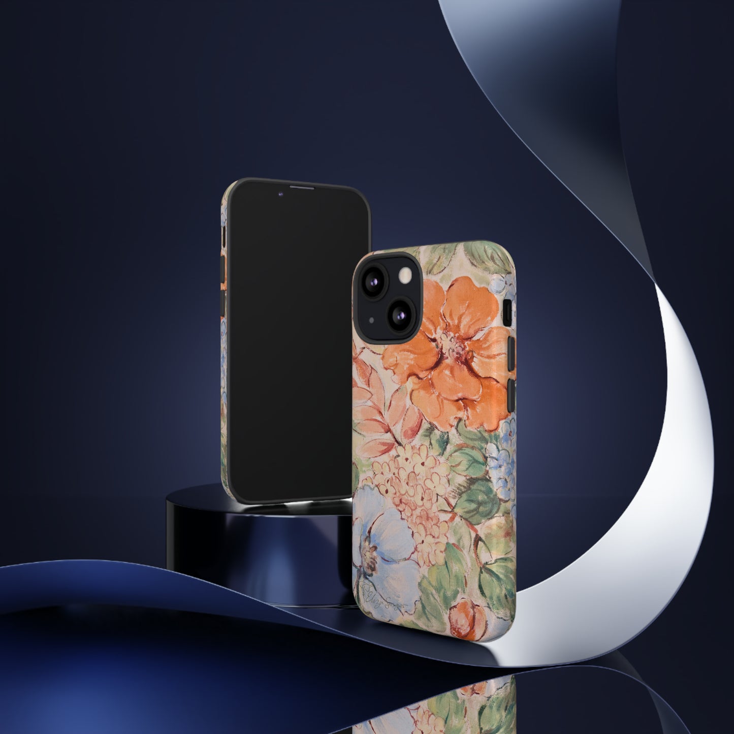 Pastel Petals: Botany Pastel Flowers iPhone Tough Protective Cover. A gentle blend of Flowers in muted pastel colors, compatible with iPhone 15, 14, 13, XS, XR Pro/Max/Mini/P/Plus. Unleash Nature's Tranquility with Durability and Style. #ElizaSinger #PhoneCase #FloralDesign