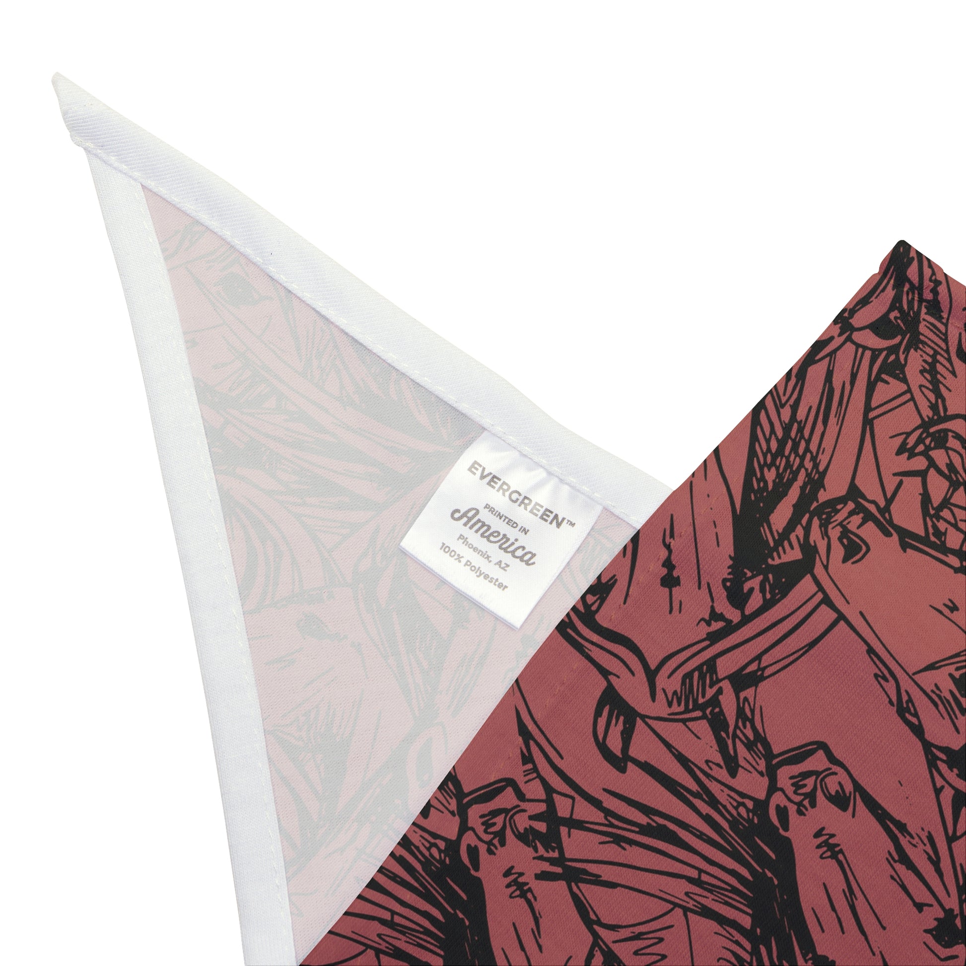 Unleash the elegance of horses with our Equine Elegance Dog Bandana/Wild Rag. The ink sketch of horse heads on a dark coral background adds a touch of sophistication to your pup's look. Crafted from soft-spun polyester, this wild rag ensures comfort and style. Let your dog showcase their love for equine beauty with this exclusive design, available only at Eliza Singer.