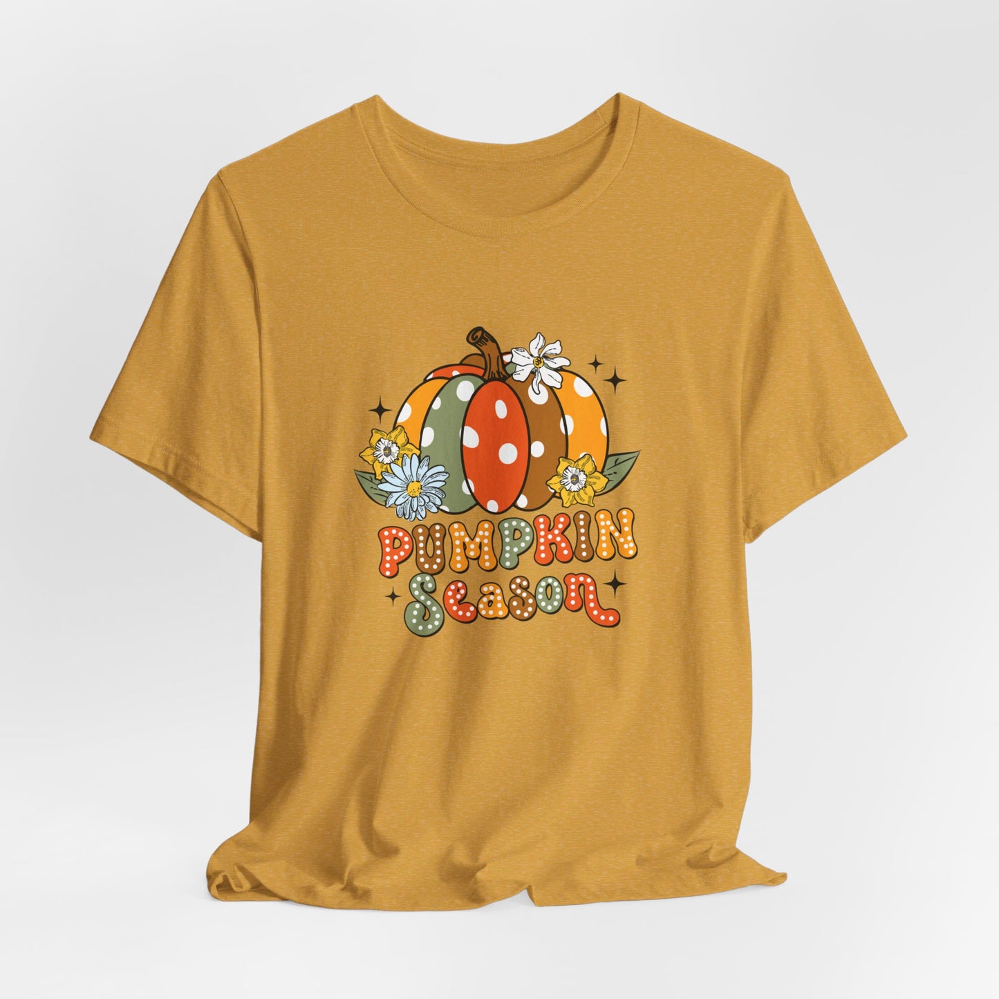 Pumpkin Season: Bella Canvas T-shirt with Multicolored Pumpkins