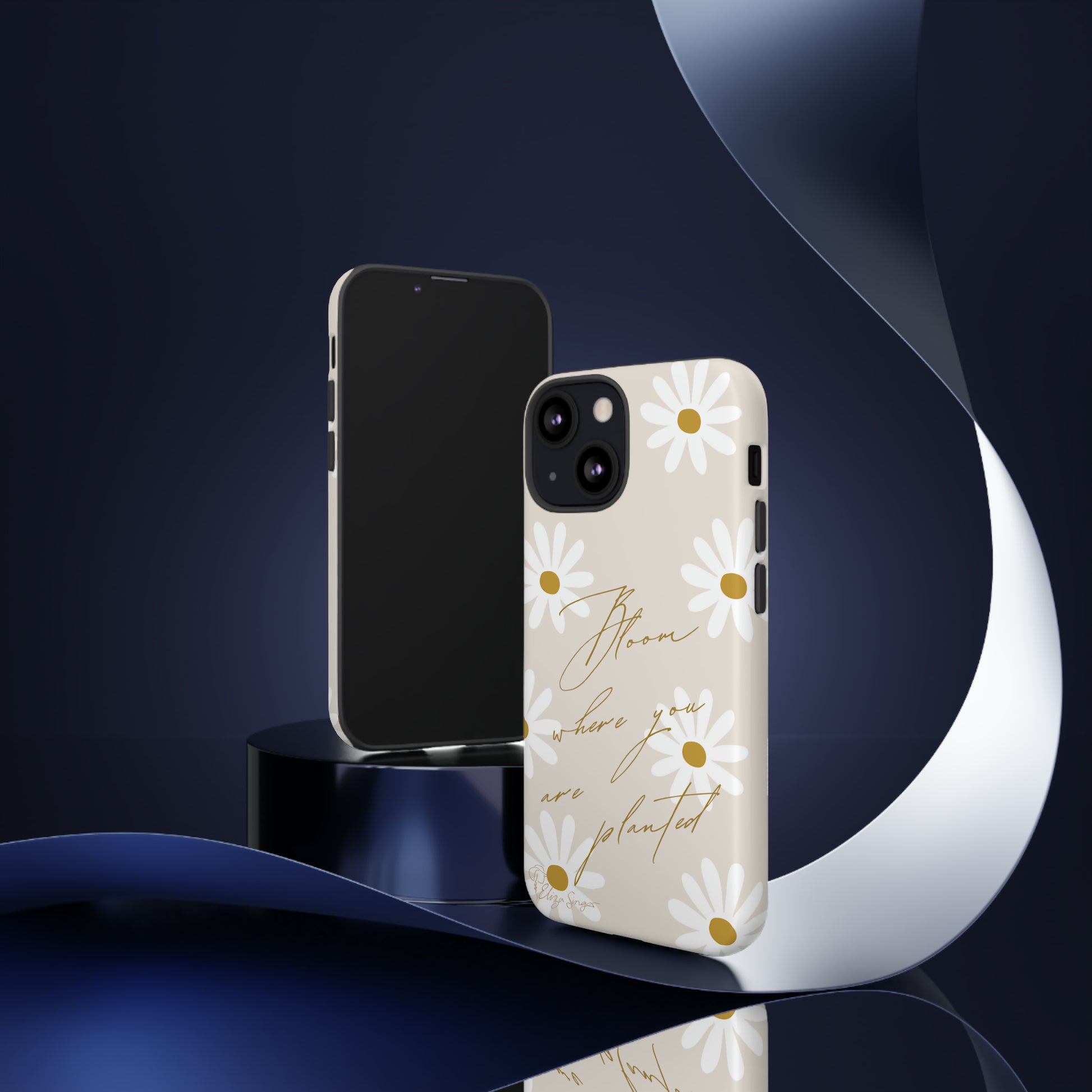 Sunny Boho Blooms: Boho Flower Daisy iPhone Tough Protective Case. A lively fusion of Flowers, Boho, and floral daisies design. Compatible with iPhone 15, 14, 13, XS, XR Pro/Max/Mini/P/Plus. Elevate Your Device with Bohemian Charm and Durability. #ElizaSinger #PhoneCase #FloralDesign