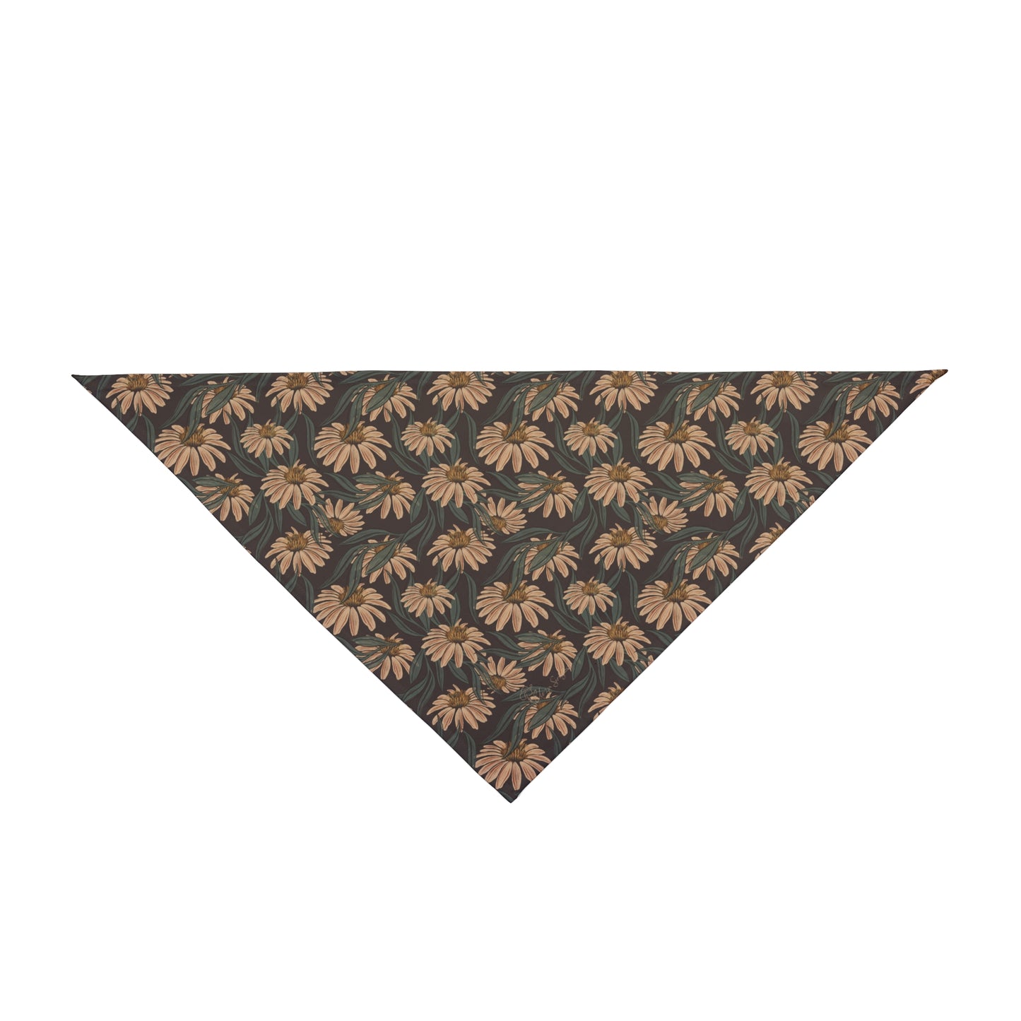 Let your dog roam in style with our Meadow Breeze Dog Bandana/Wild Rag. The Boho Meadows design features neutral tone daisies, adding a touch of natural elegance. Crafted from soft-spun polyester, this wild rag ensures comfort and style during every adventure. Also available for humans, so you and your pup can share the Bohemian vibe, exclusively at Eliza Singer. 