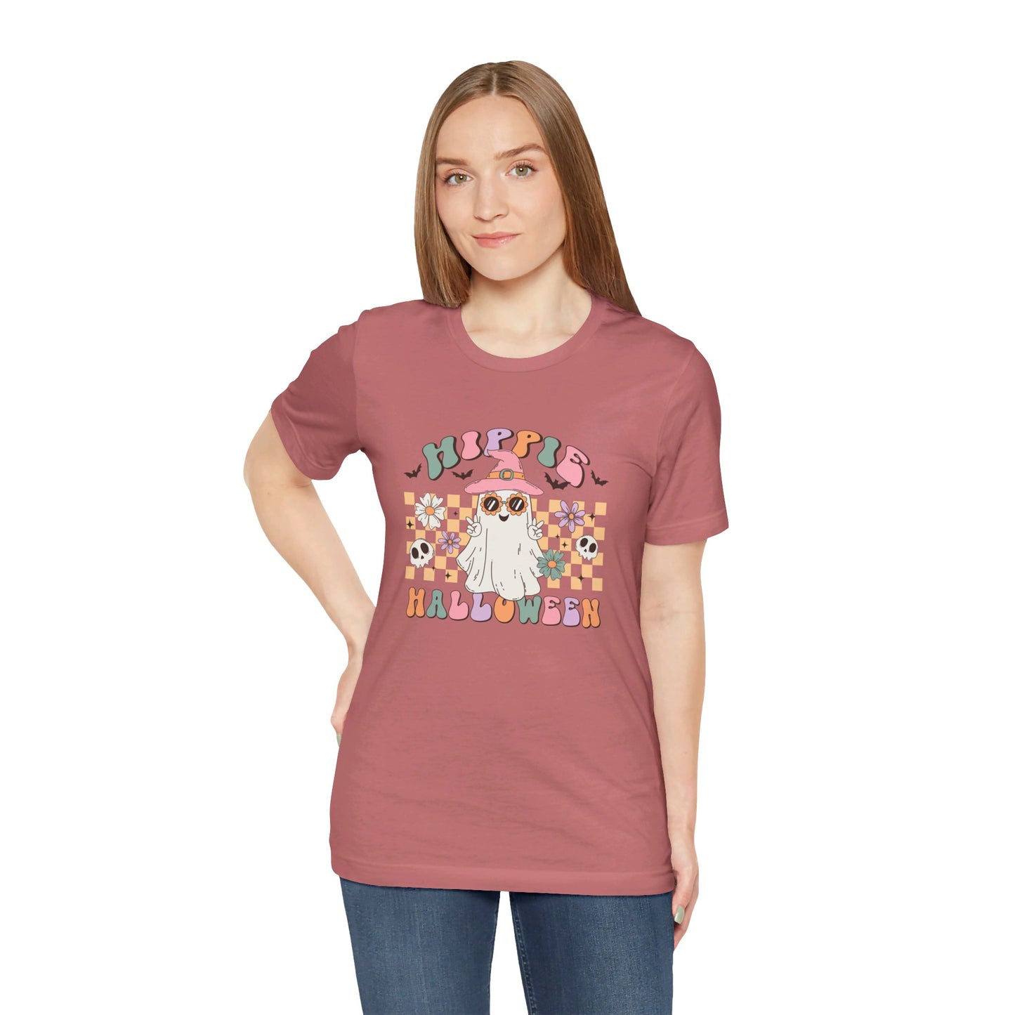 Hippie Halloween: Retro Ghost Bella Canvas T-shirt